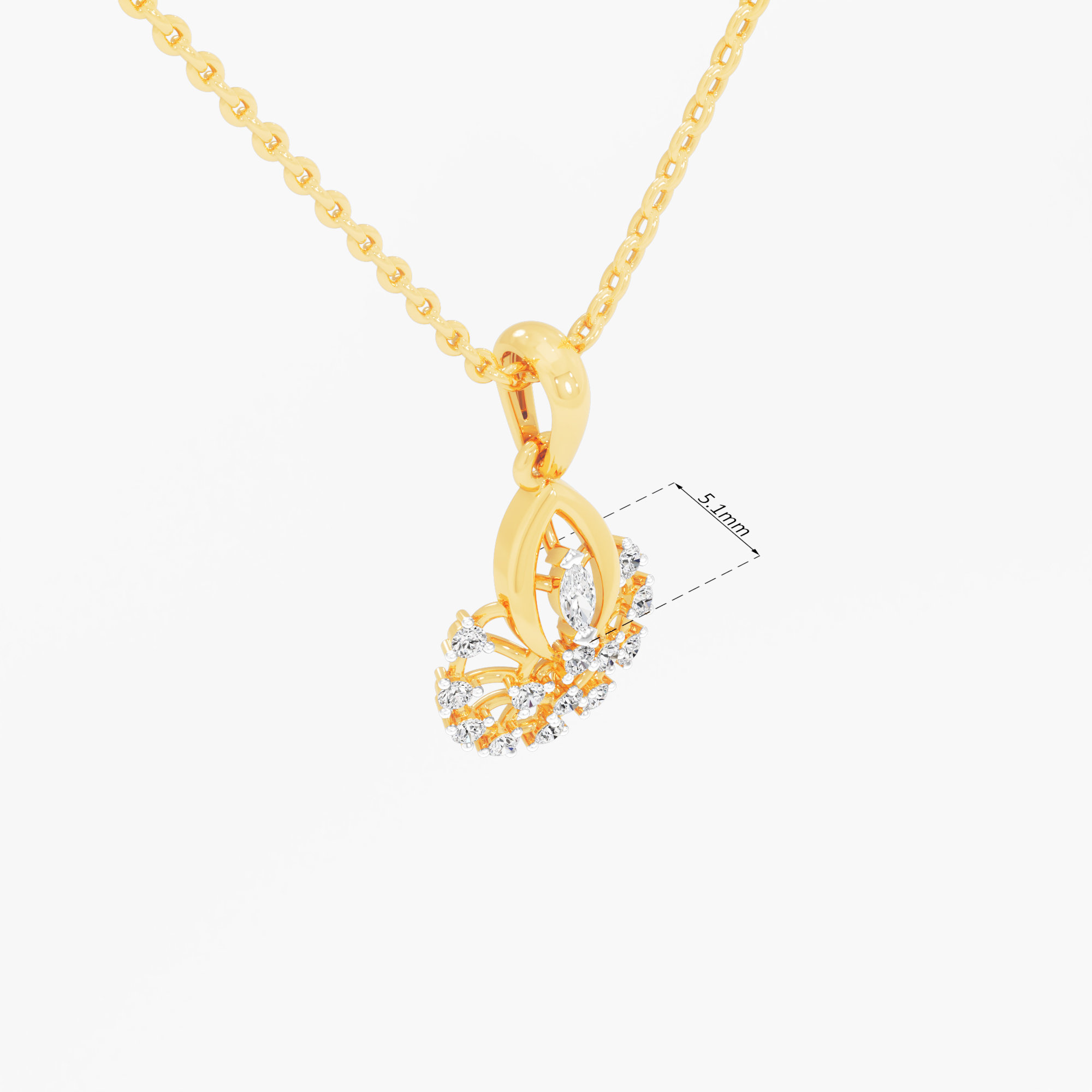 Halo Wheel Diamond Pendant in 9KT Yellow Gold (Diamond Quality:FG-VVS VS)