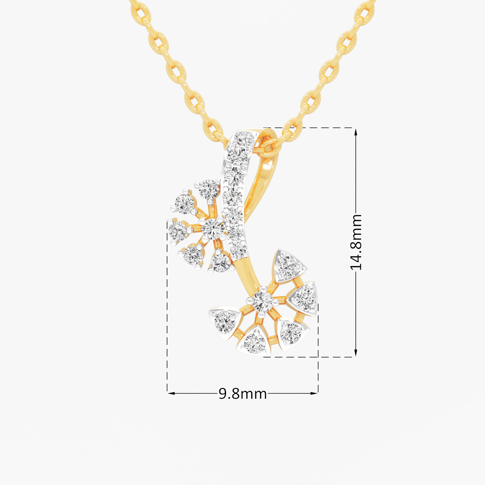 Twilight Trail Diamond Pendant in 9KT Yellow Gold (Diamond Quality:FG-VVS VS)
