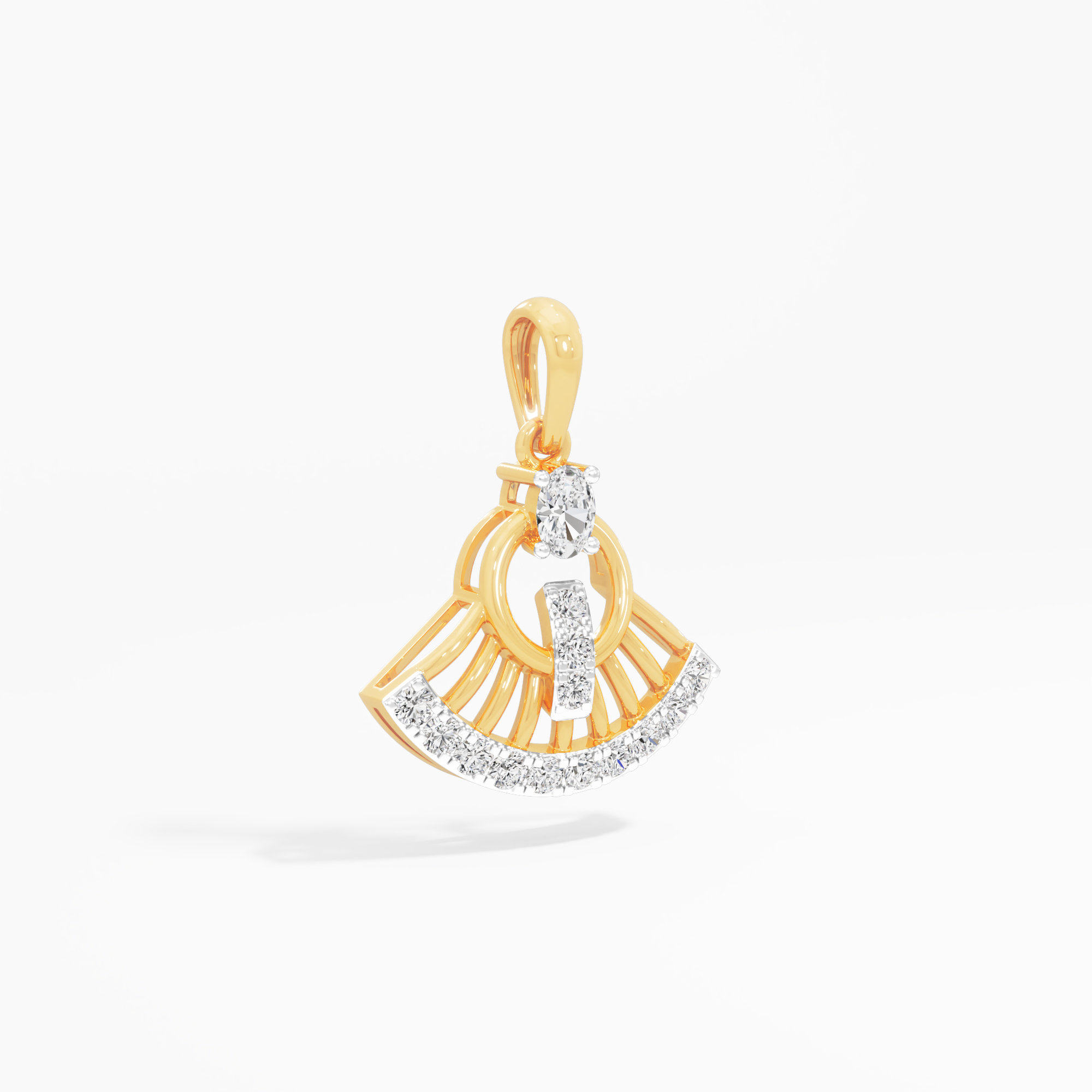 Solaris Wing Diamond Pendant in 9KT Yellow Gold (Diamond Quality:FG-VVS VS)