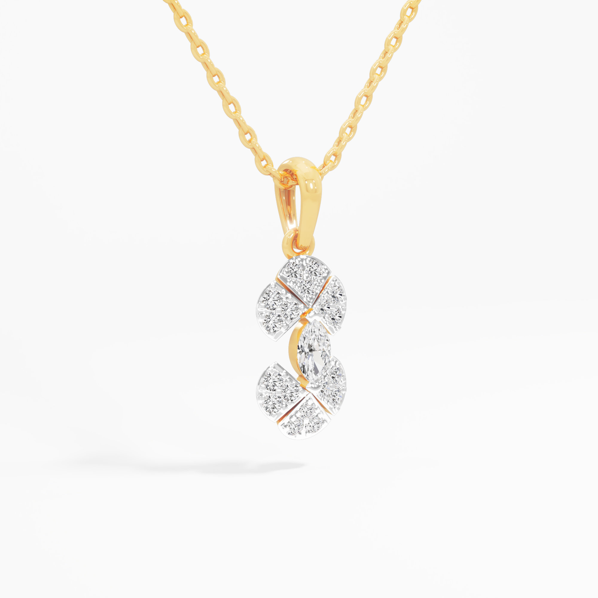 Celestial Cross Diamond Pendant in 9KT Yellow Gold (Diamond Quality:FG-VVS VS)