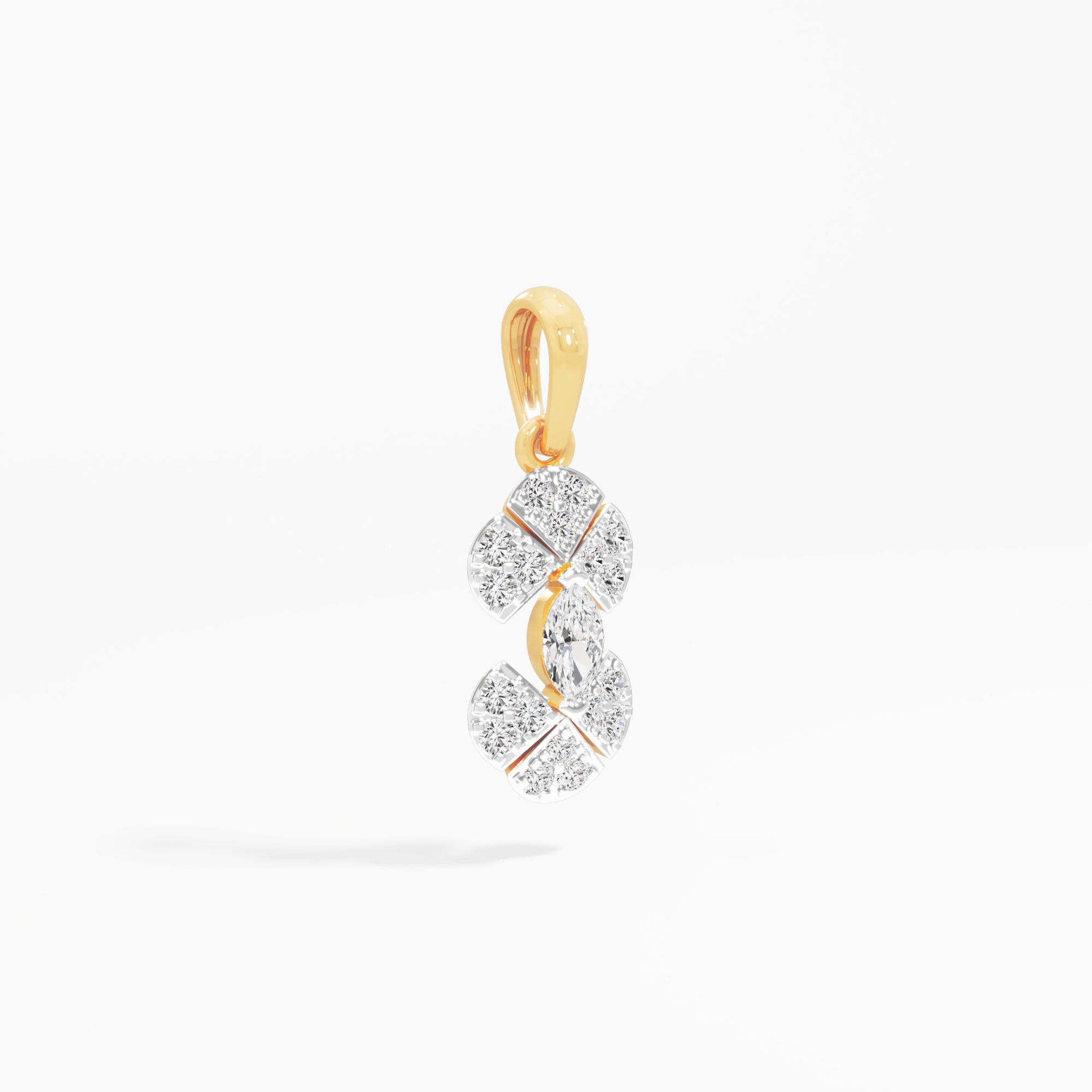 Celestial Cross Diamond Pendant in 9KT Yellow Gold (Diamond Quality:FG-VVS VS)