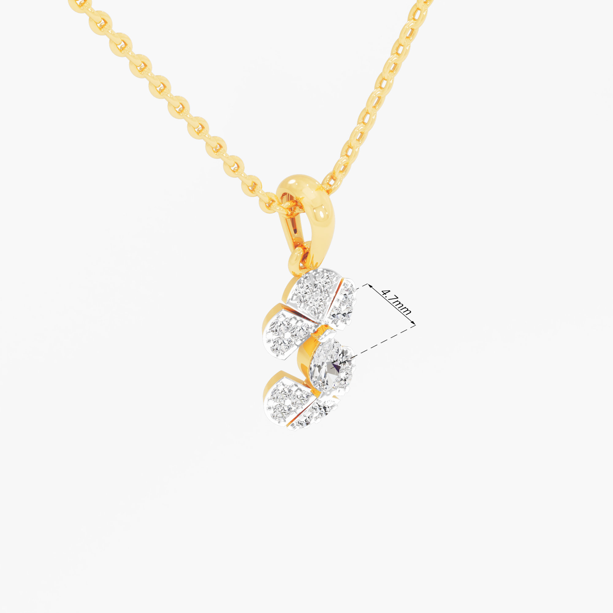 Celestial Cross Diamond Pendant in 9KT Yellow Gold (Diamond Quality:FG-VVS VS)