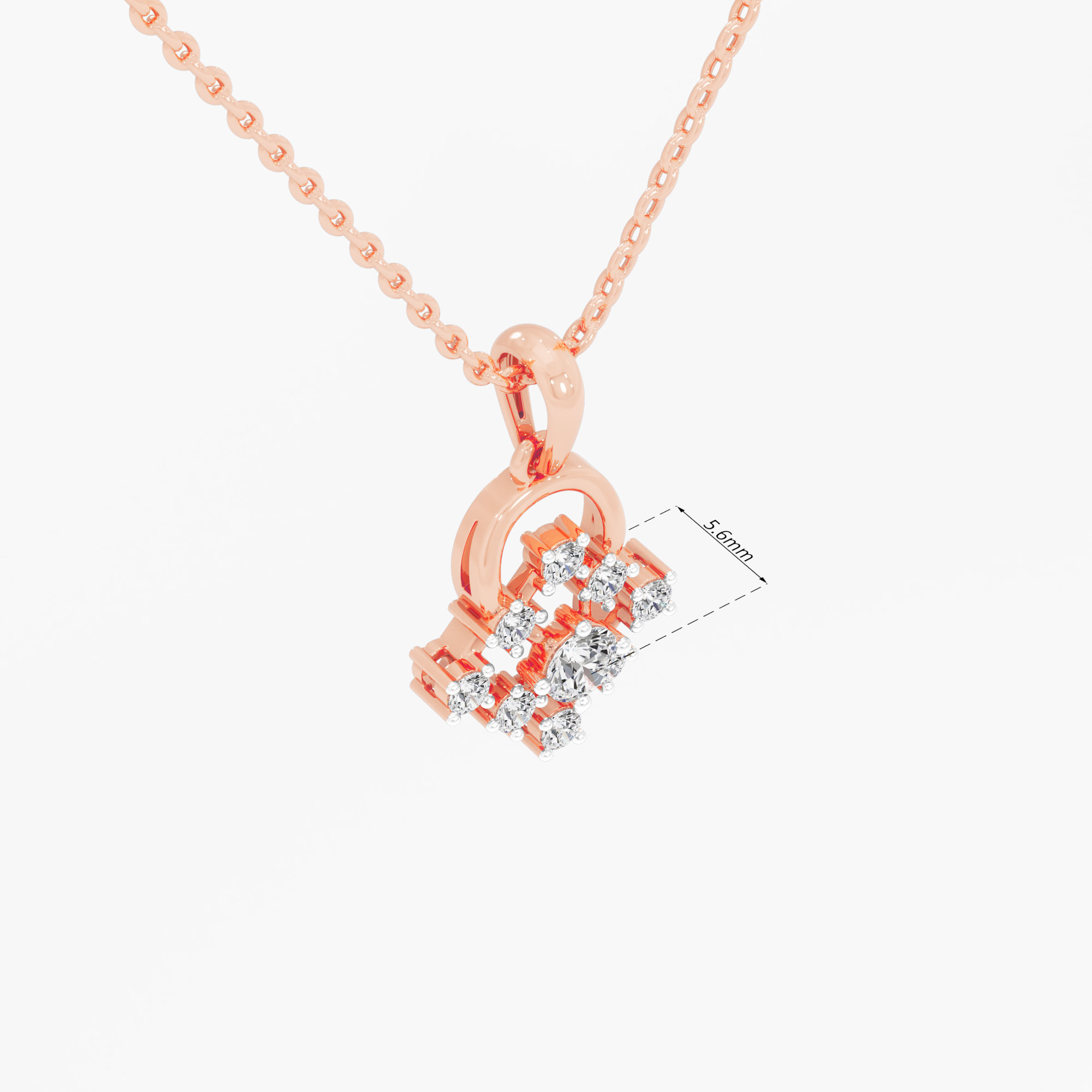 Clover Muse Diamond Pendant in 9KT Rose Gold (Diamond Quality:FG-VVS VS)