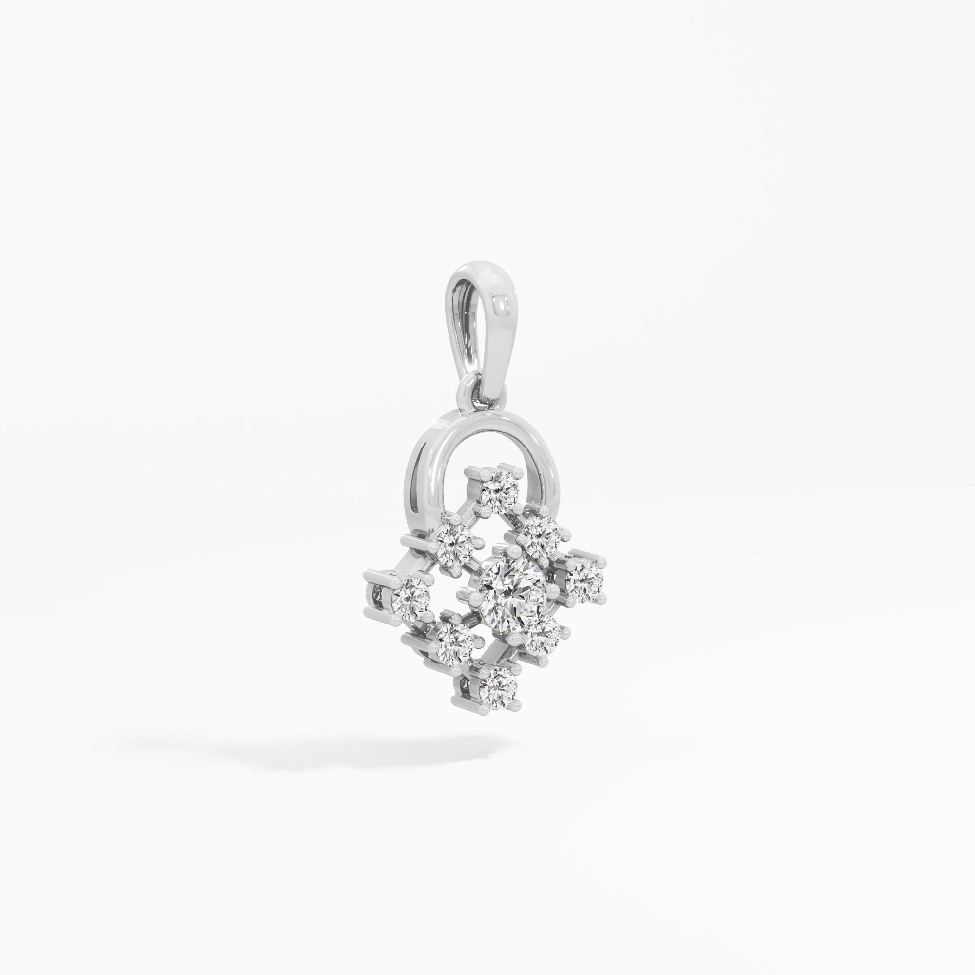Clover Muse Diamond Pendant in 9KT White Gold (Diamond Quality:FG-VVS VS)