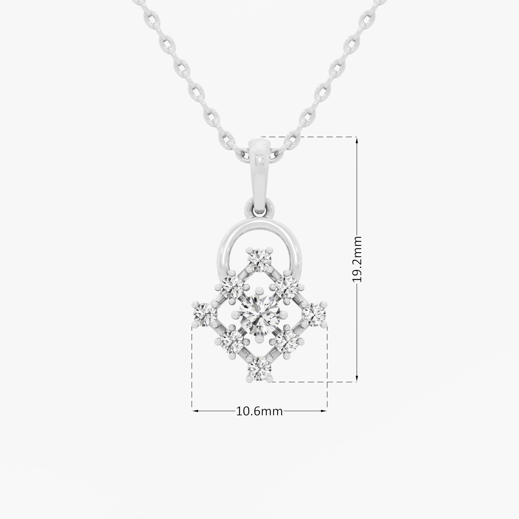 Clover Muse Diamond Pendant in 9KT White Gold (Diamond Quality:FG-VVS VS)