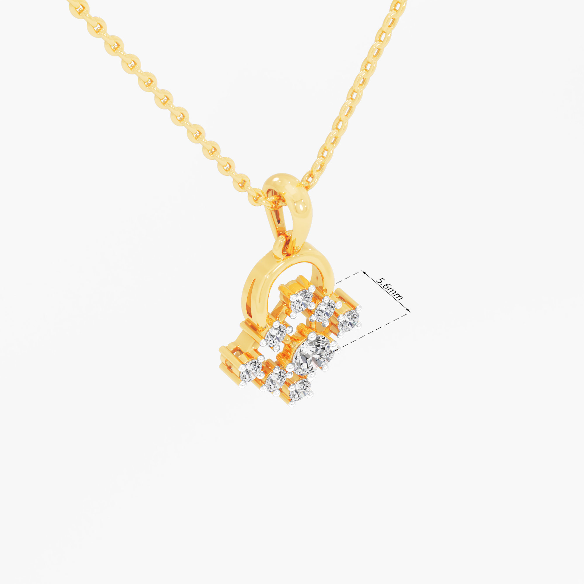 Clover Muse Diamond Pendant in 9KT Yellow Gold (Diamond Quality:FG-VVS VS)