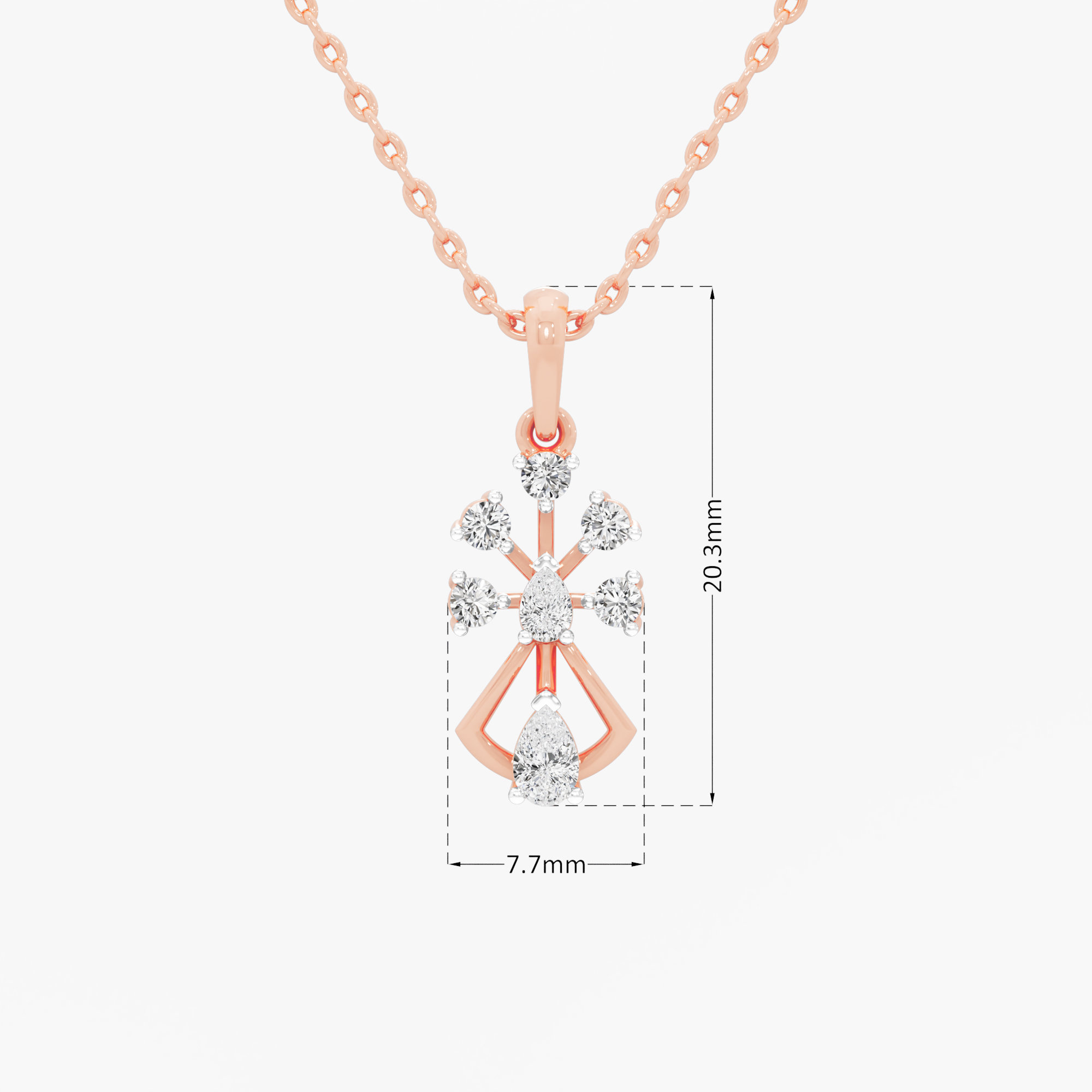 Woven Trellis Diamond Pendant in 9KT Rose Gold (Diamond Quality:FG-VVS VS)