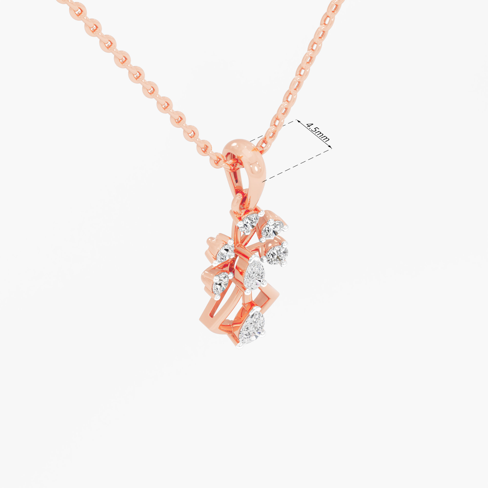 Woven Trellis Diamond Pendant in 9KT Rose Gold (Diamond Quality:FG-VVS VS)
