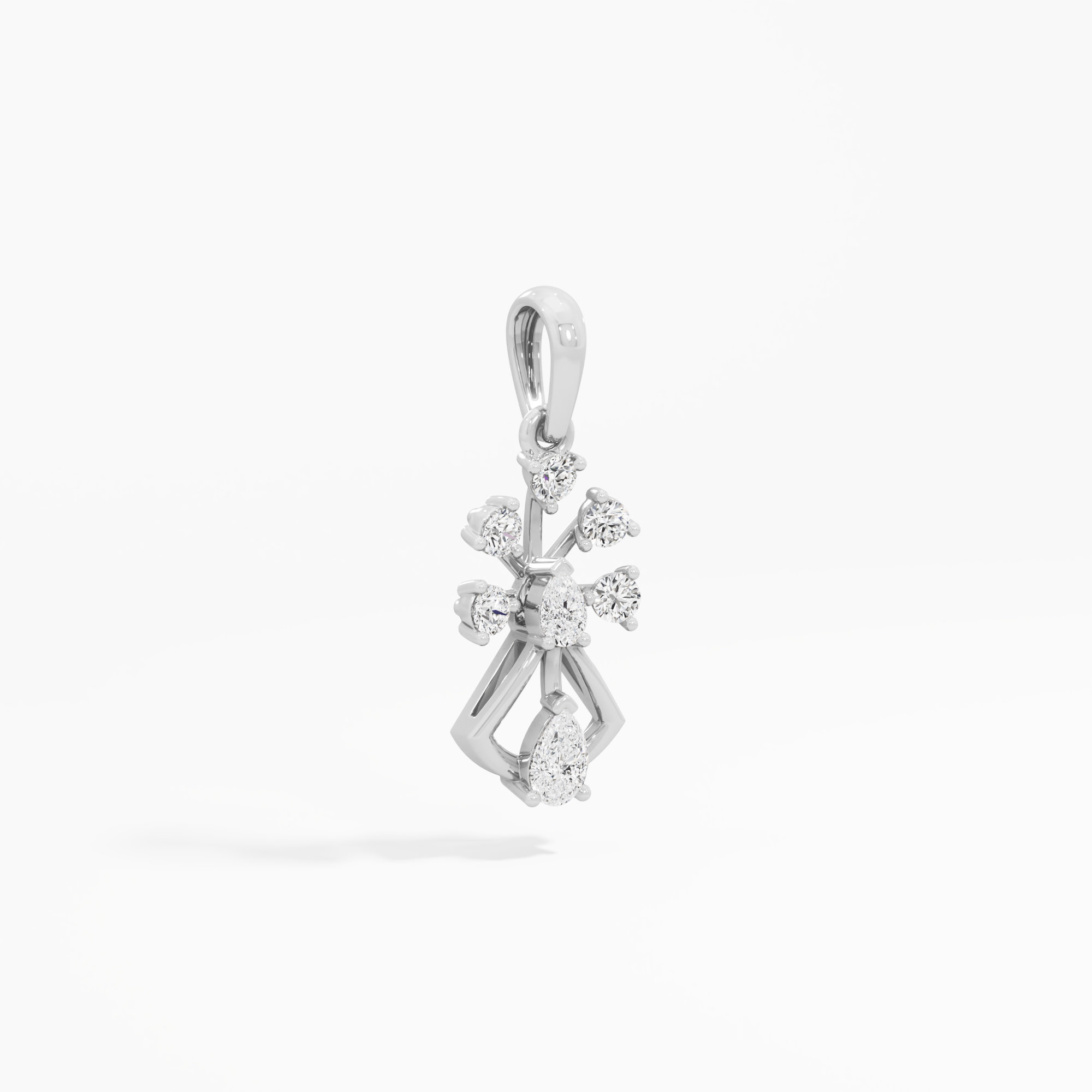 Woven Trellis Diamond Pendant in 9KT White Gold (Diamond Quality:FG-VVS VS)
