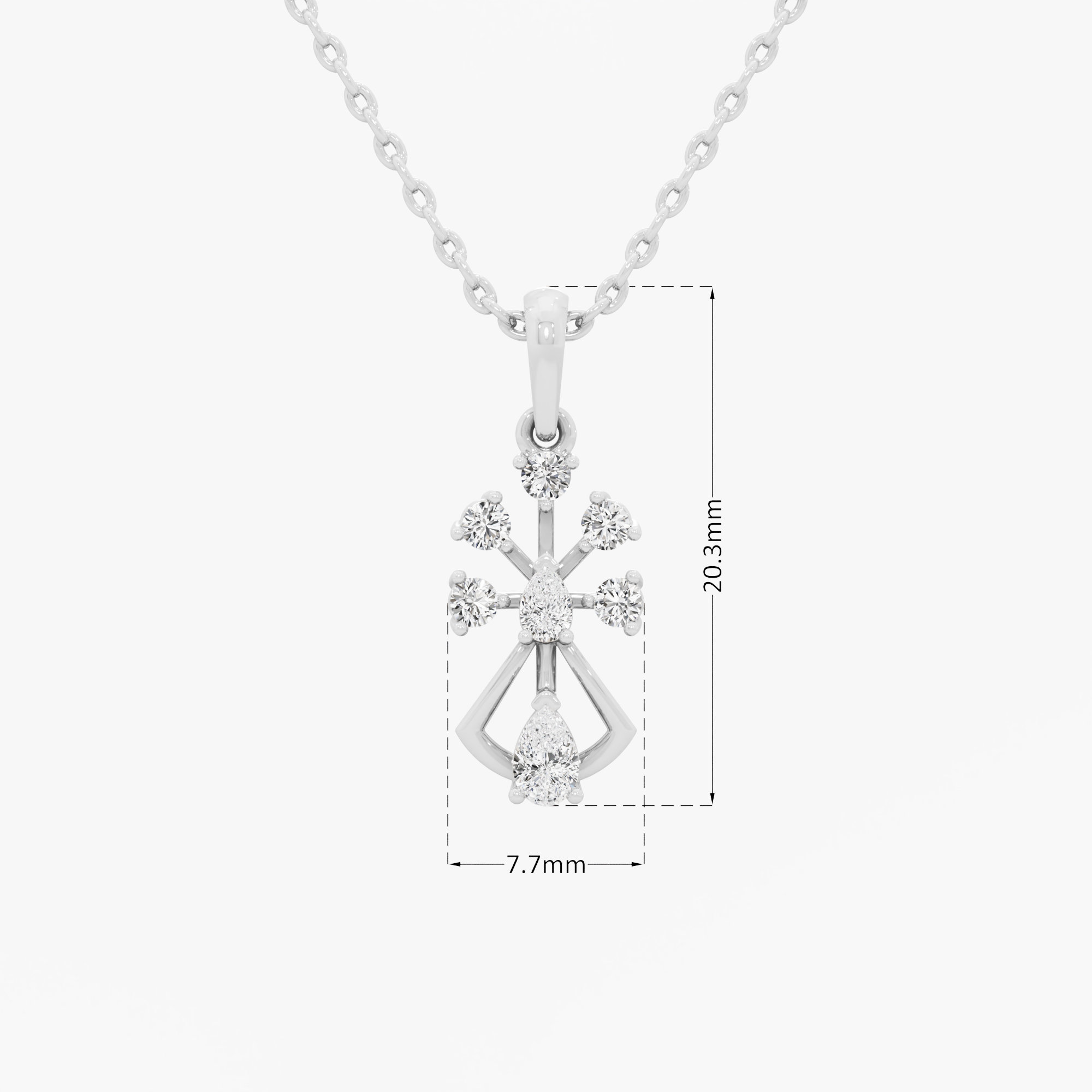 Woven Trellis Diamond Pendant in 9KT White Gold (Diamond Quality:FG-VVS VS)