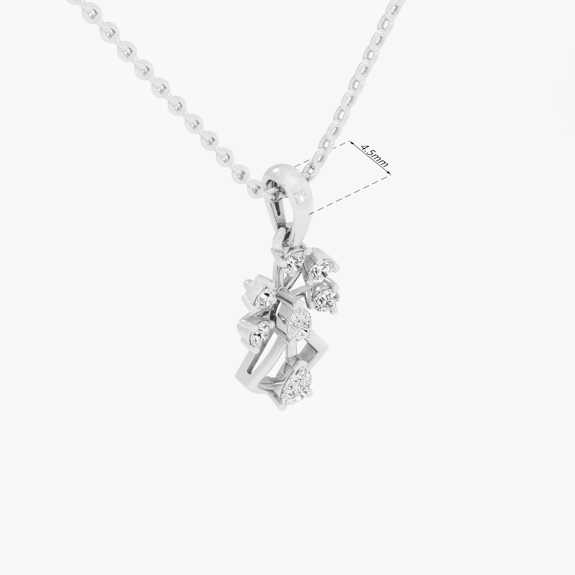 Woven Trellis Diamond Pendant in 9KT White Gold (Diamond Quality:FG-VVS VS)