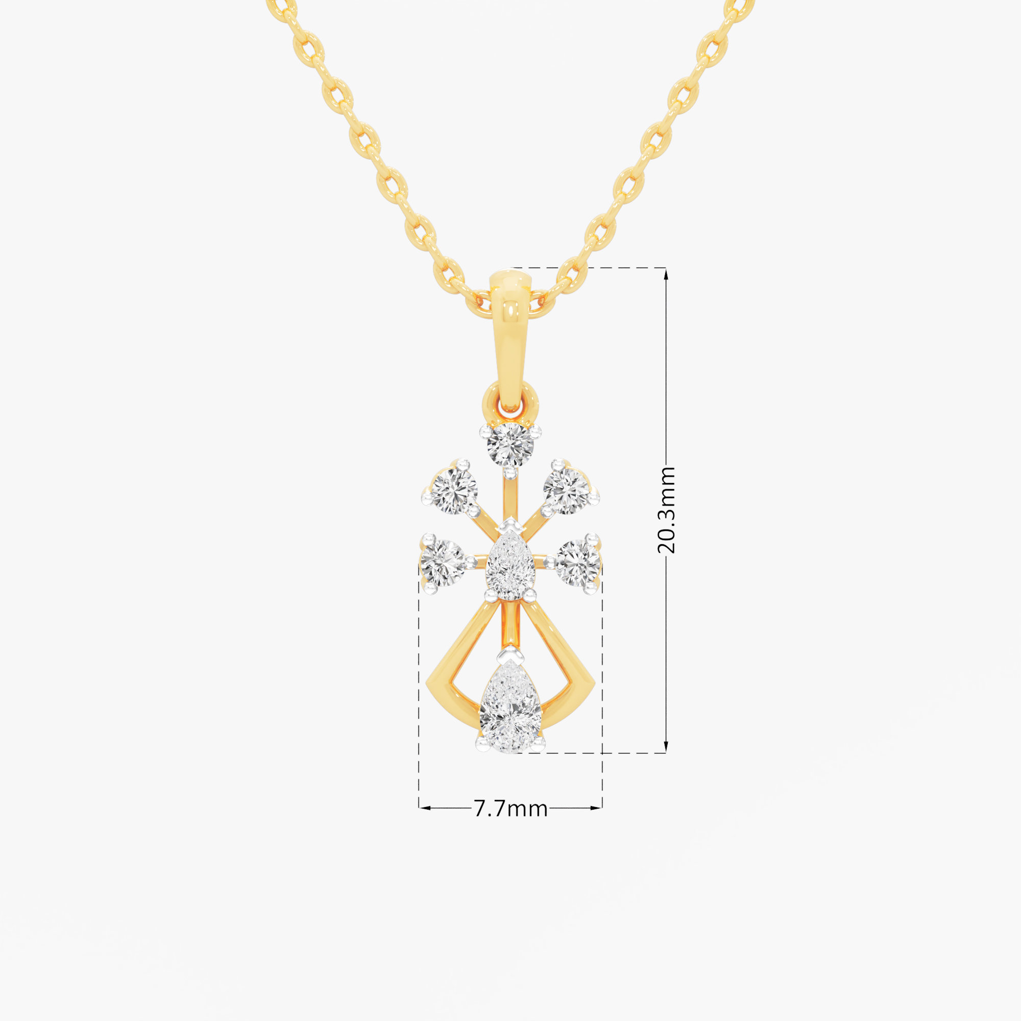 Woven Trellis Diamond Pendant in 9KT Yellow Gold (Diamond Quality:FG-VVS VS)