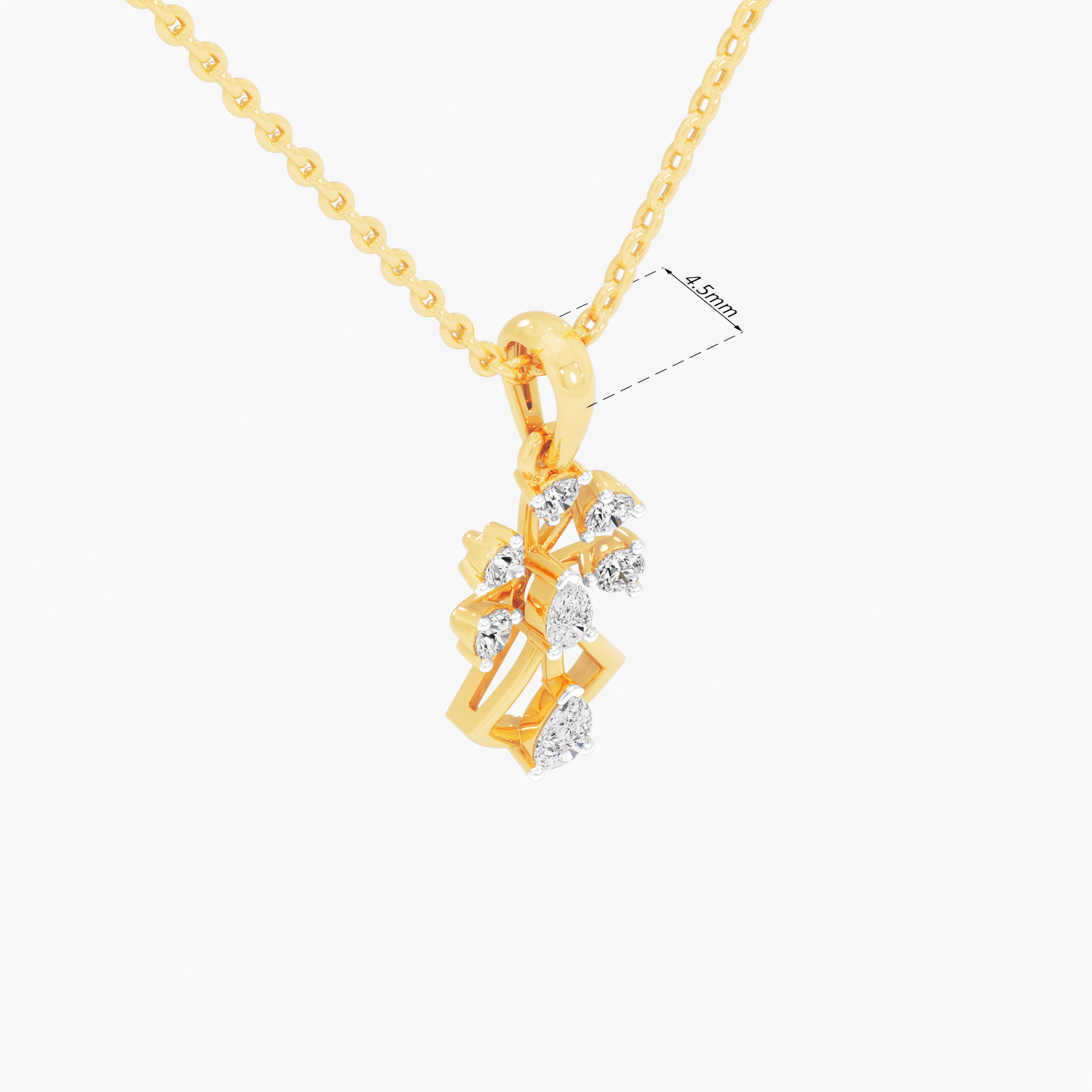 Woven Trellis Diamond Pendant in 9KT Yellow Gold (Diamond Quality:FG-VVS VS)
