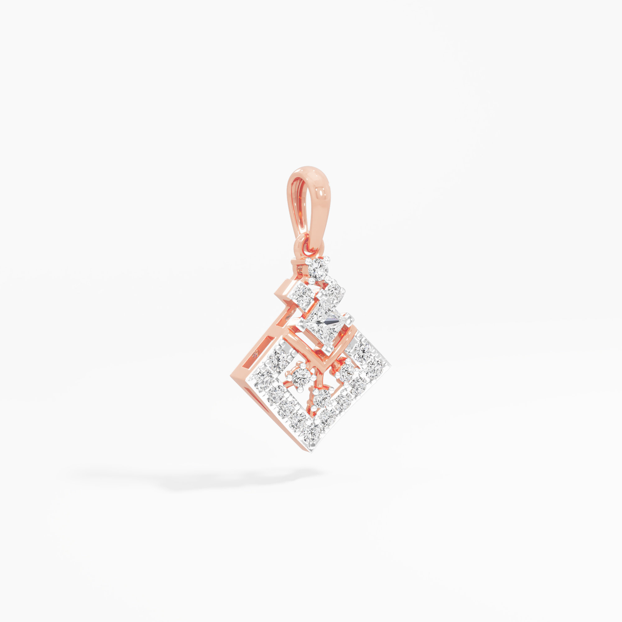 Regal Kite Diamond Pendant in 9KT Rose Gold (Diamond Quality:FG-VVS VS)