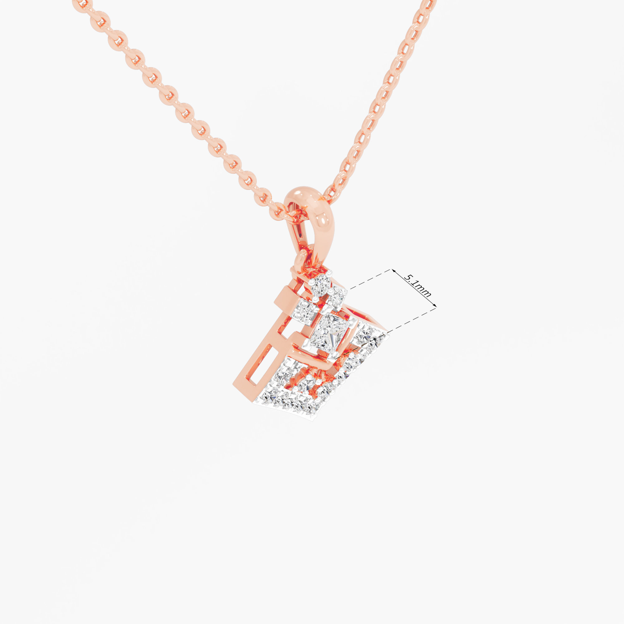 Regal Kite Diamond Pendant in 9KT Rose Gold (Diamond Quality:FG-VVS VS)