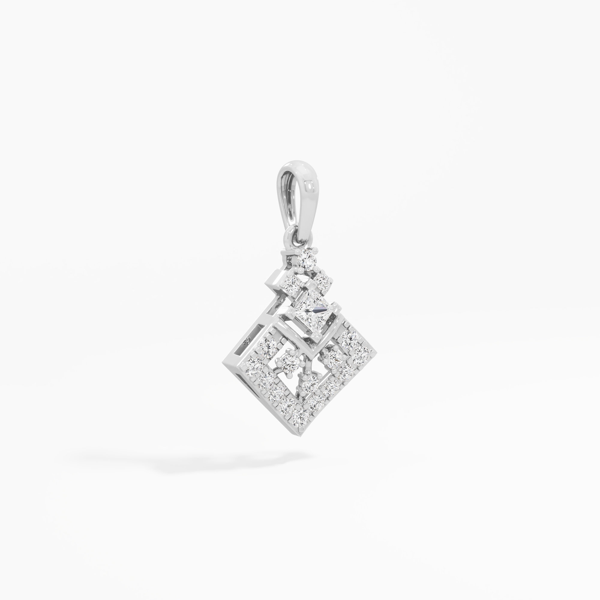 Regal Kite Diamond Pendant in 9KT White Gold (Diamond Quality:FG-VVS VS)