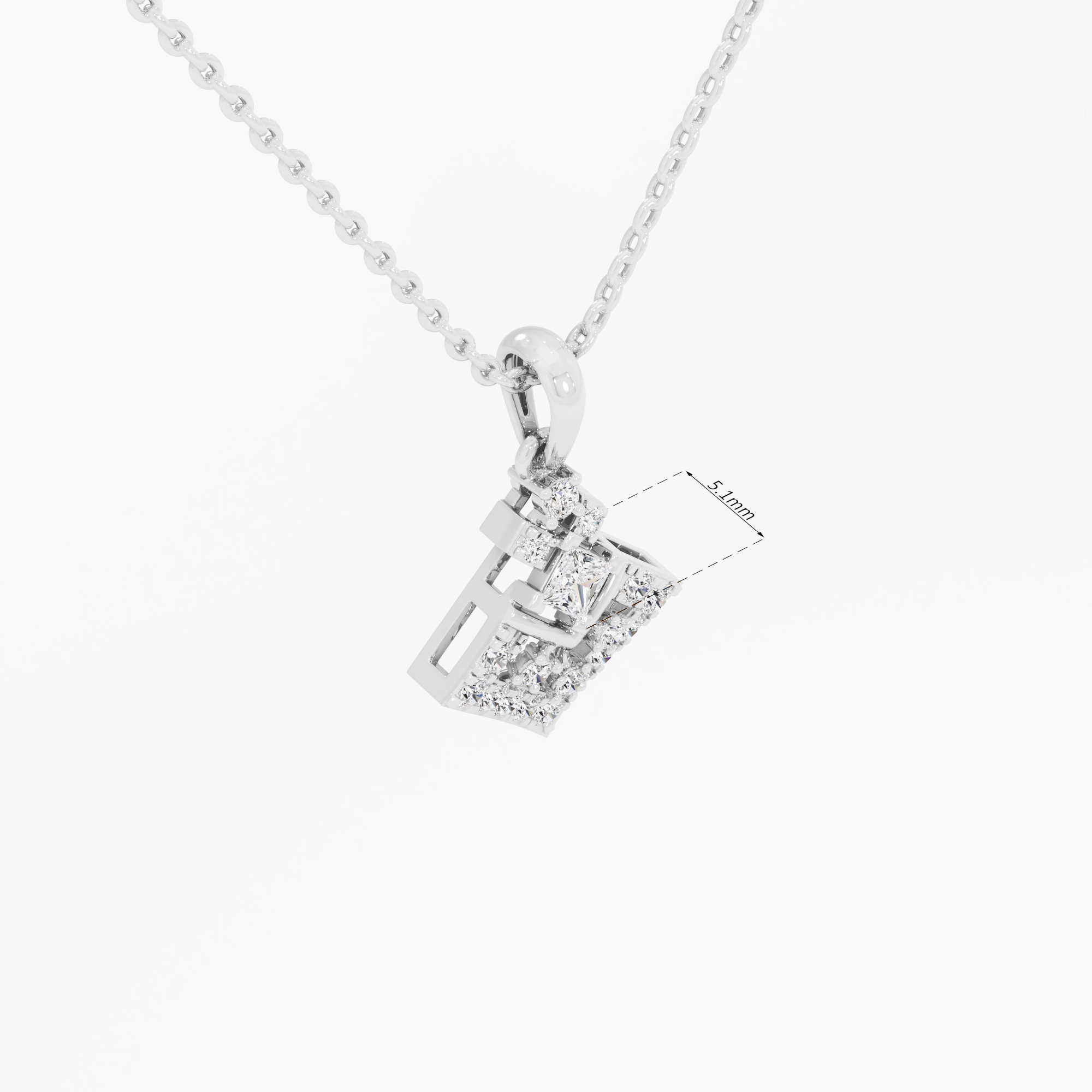 Regal Kite Diamond Pendant in 9KT White Gold (Diamond Quality:FG-VVS VS)