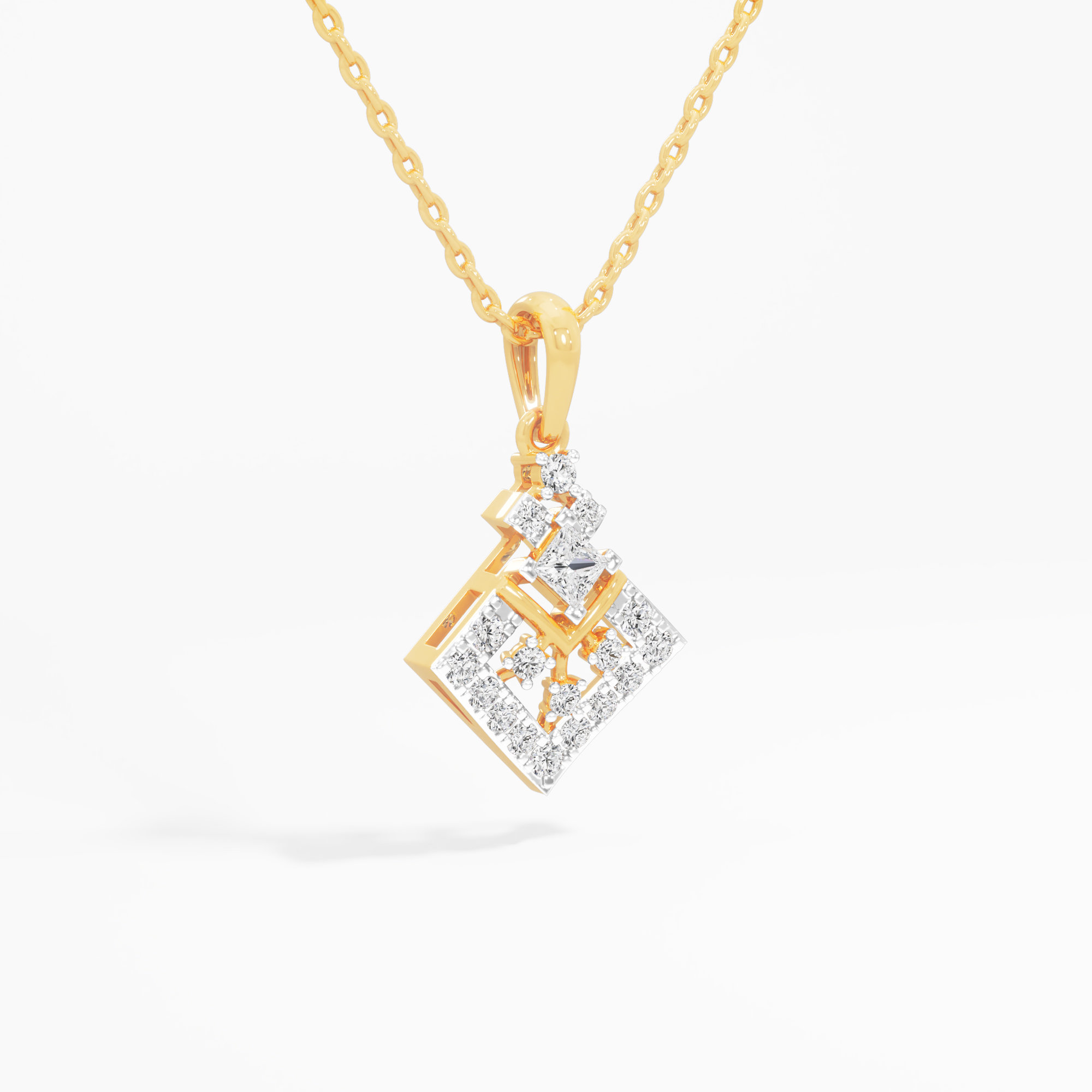 Regal Kite Diamond Pendant in 9KT Yellow Gold (Diamond Quality:FG-VVS VS)