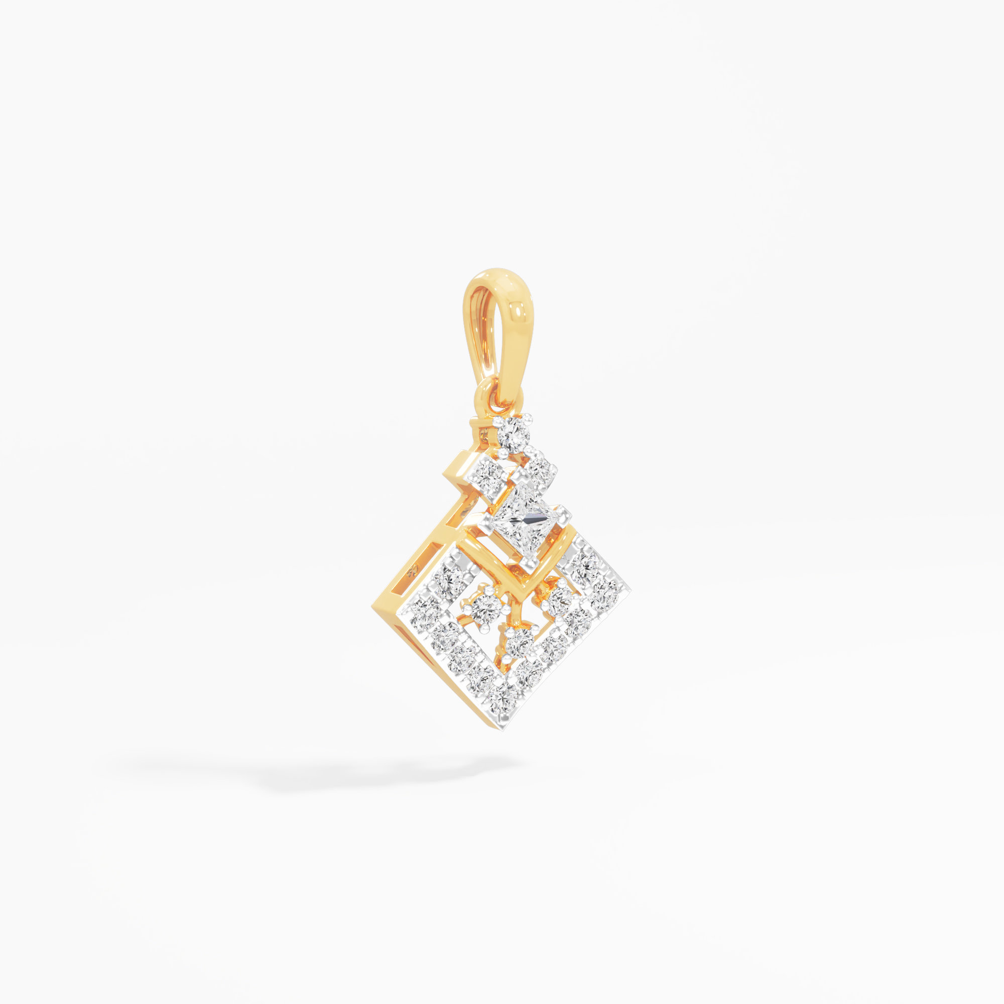 Regal Kite Diamond Pendant in 9KT Yellow Gold (Diamond Quality:FG-VVS VS)