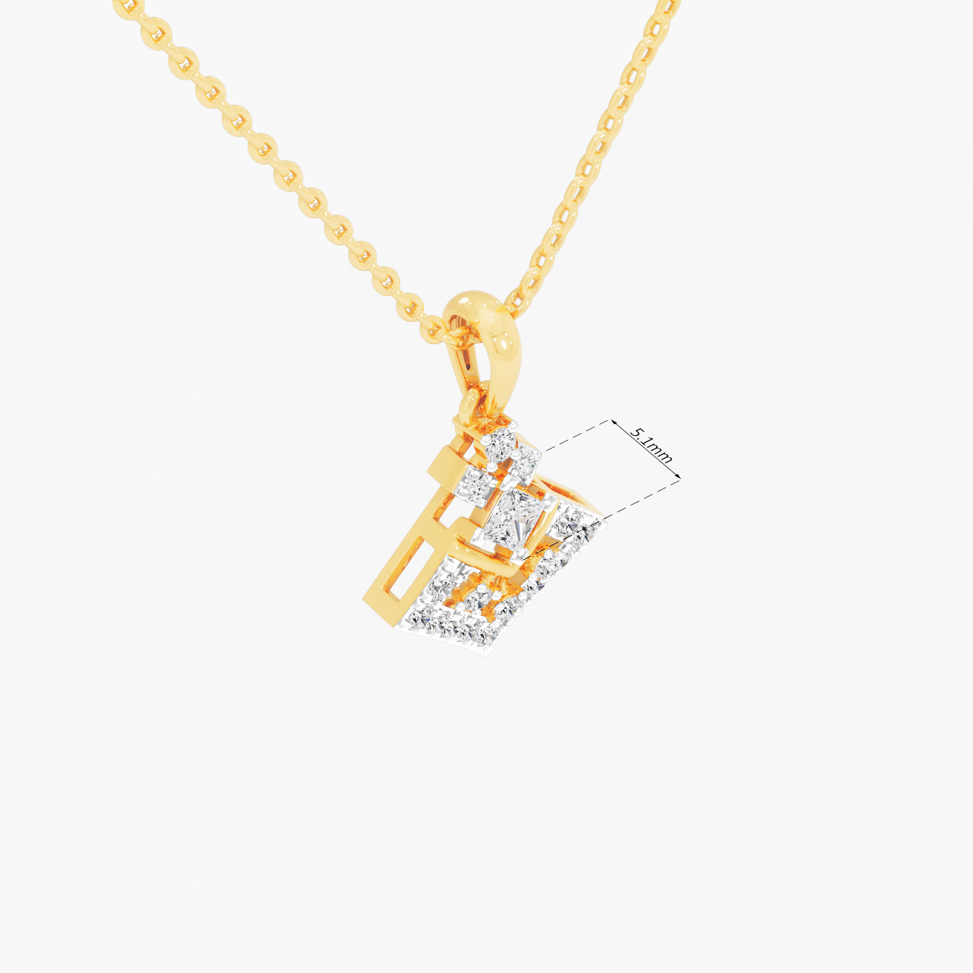 Regal Kite Diamond Pendant in 9KT Yellow Gold (Diamond Quality:FG-VVS VS)
