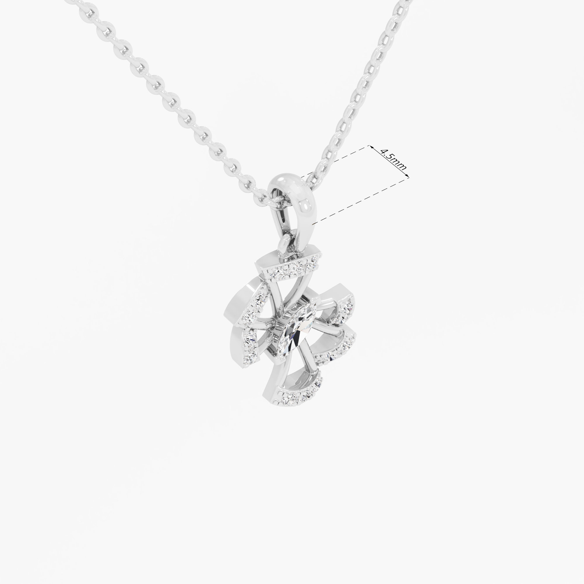 Whirlwind Prism Diamond Pendant in 9KT White Gold (Diamond Quality:FG-VVS VS)