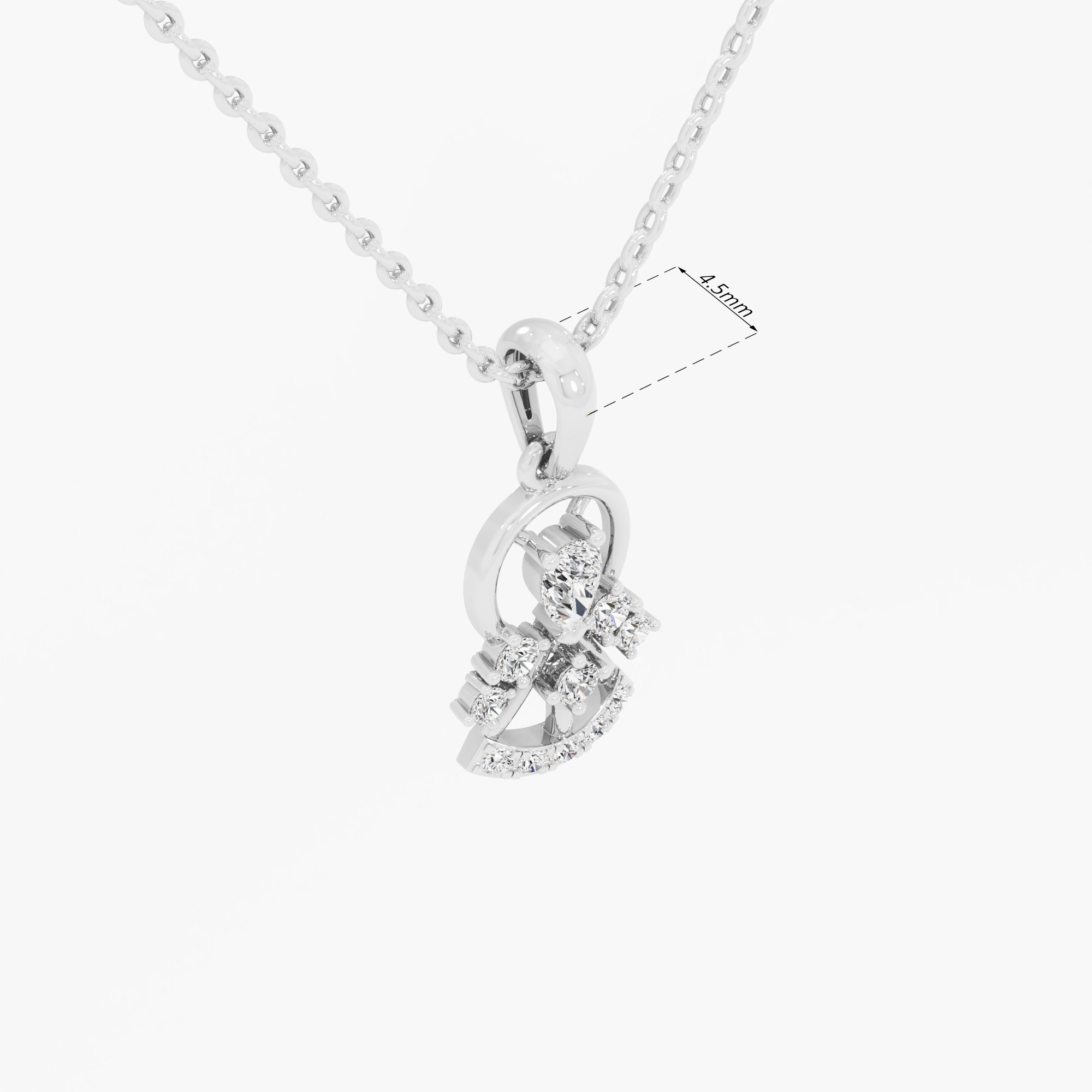 Sunburst Pear Diamond Pendant in 9KT White Gold (Diamond Quality:FG-VVS VS)