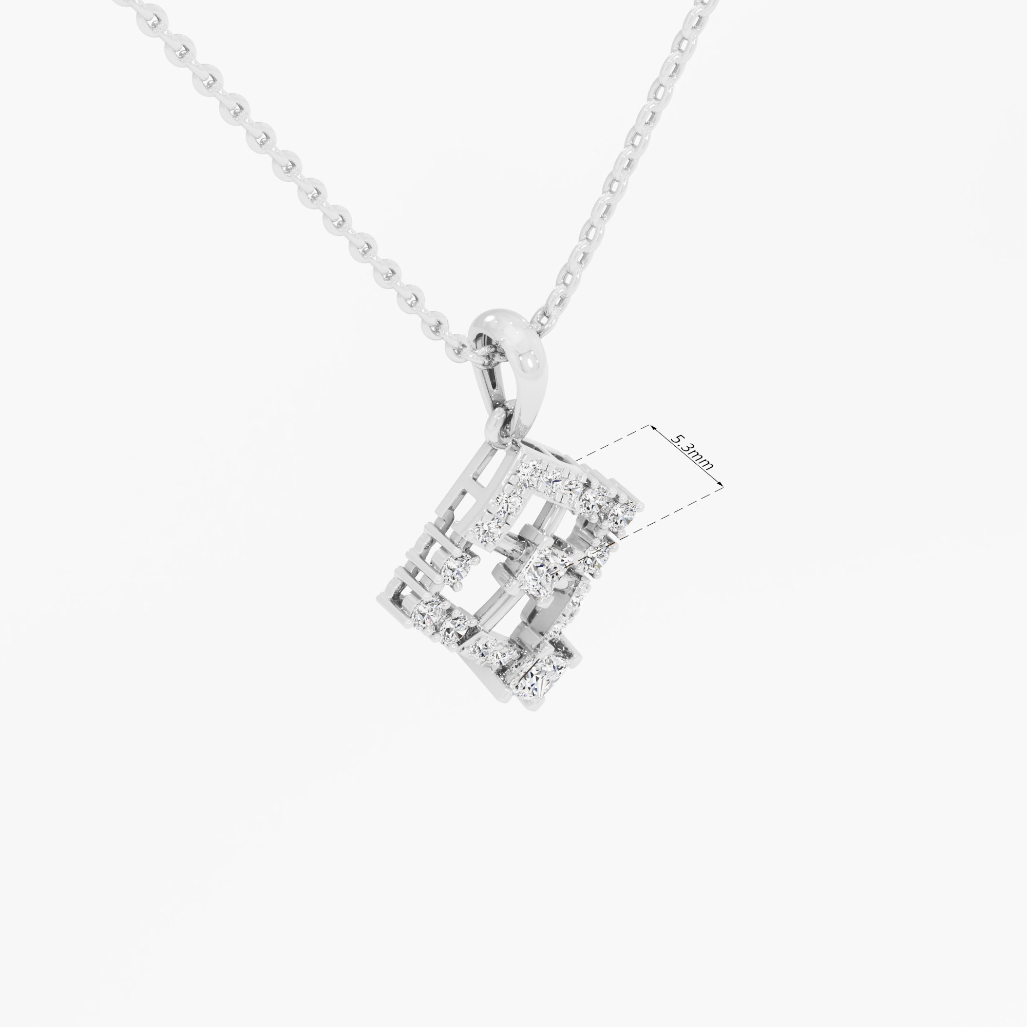 Ivy Lattice Diamond Pendant in 9KT White Gold (Diamond Quality:FG-VVS VS)