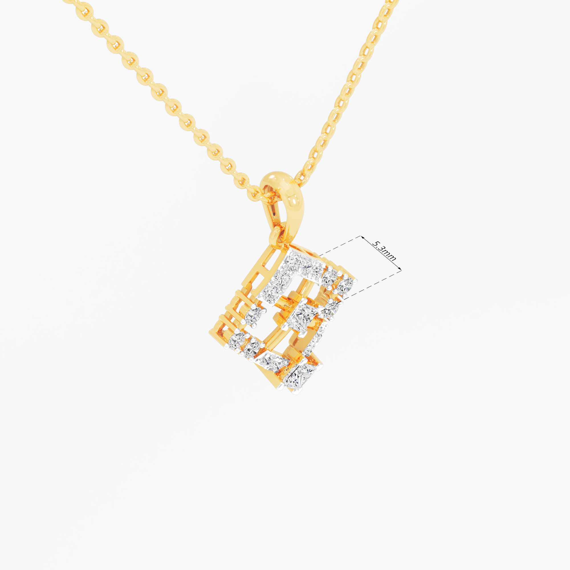Ivy Lattice Diamond Pendant in 9KT Yellow Gold (Diamond Quality:FG-VVS VS)