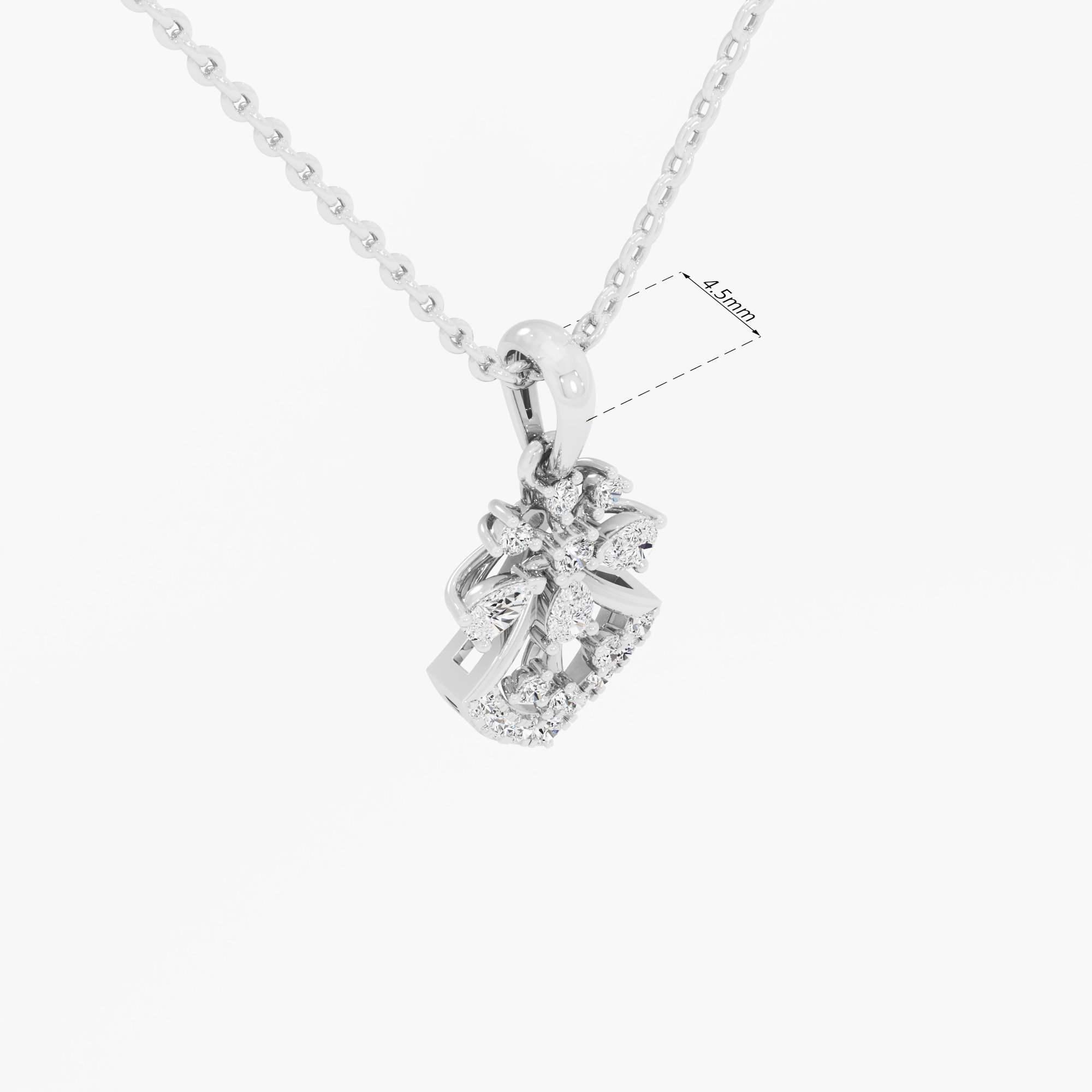 Snowflake Shield Diamond Pendants | Chain Available Separately in 9KT White Gold (Diamond Quality: FG-VVS VS)