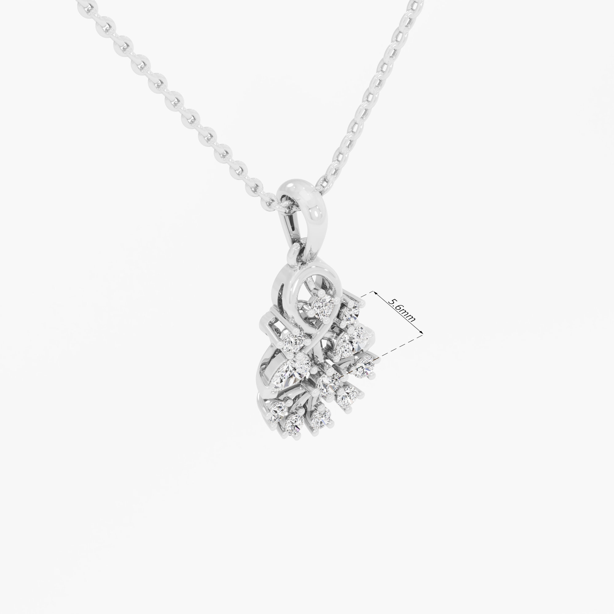 Bowknot Flourish Diamond Pendants | Chain Available Separately in 9KT White Gold (Diamond Quality: FG-VVS VS)