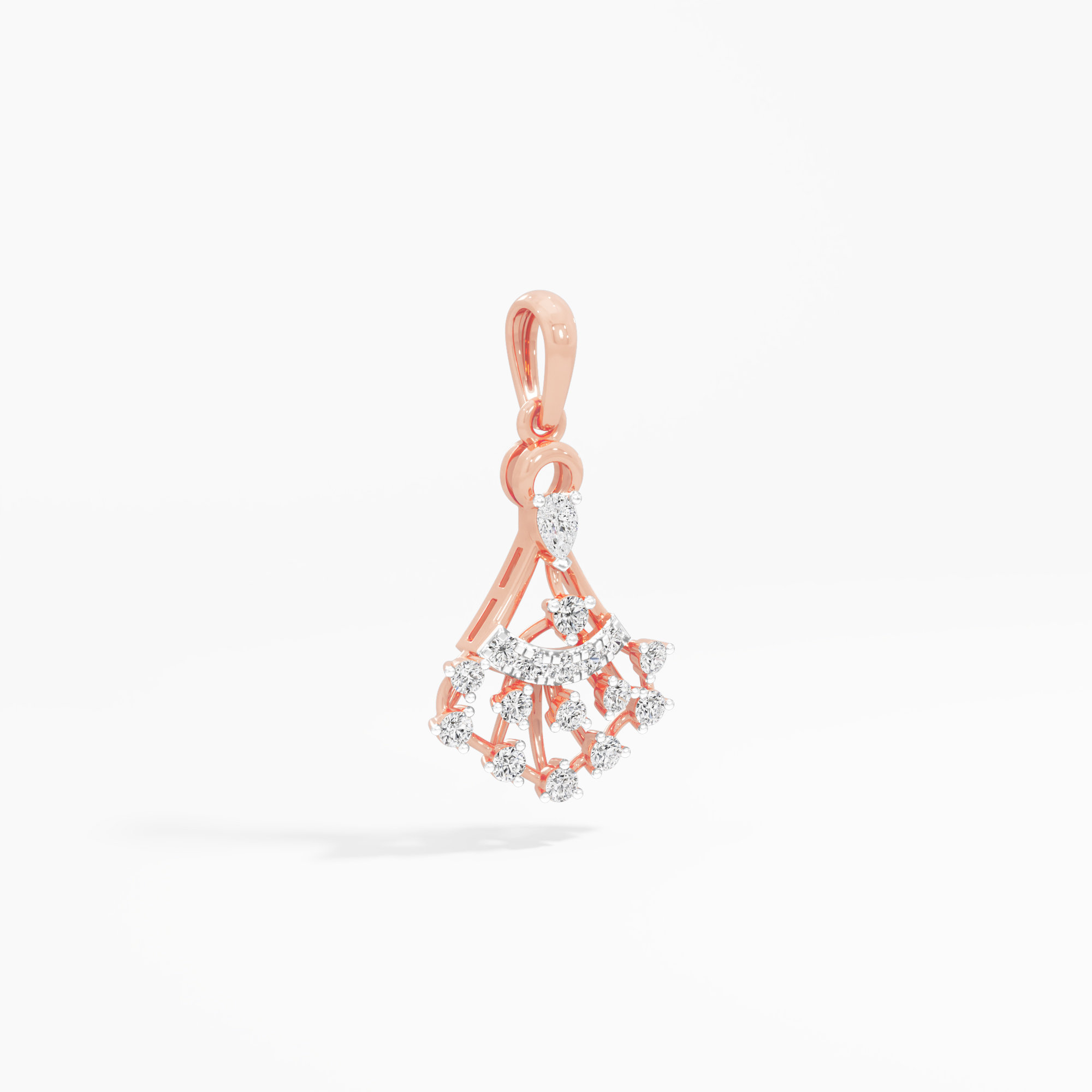 Chandelier Arc Diamond Pendants | Pendant Only in 9KT Rose Gold (Diamond Quality: FG-VVS VS)