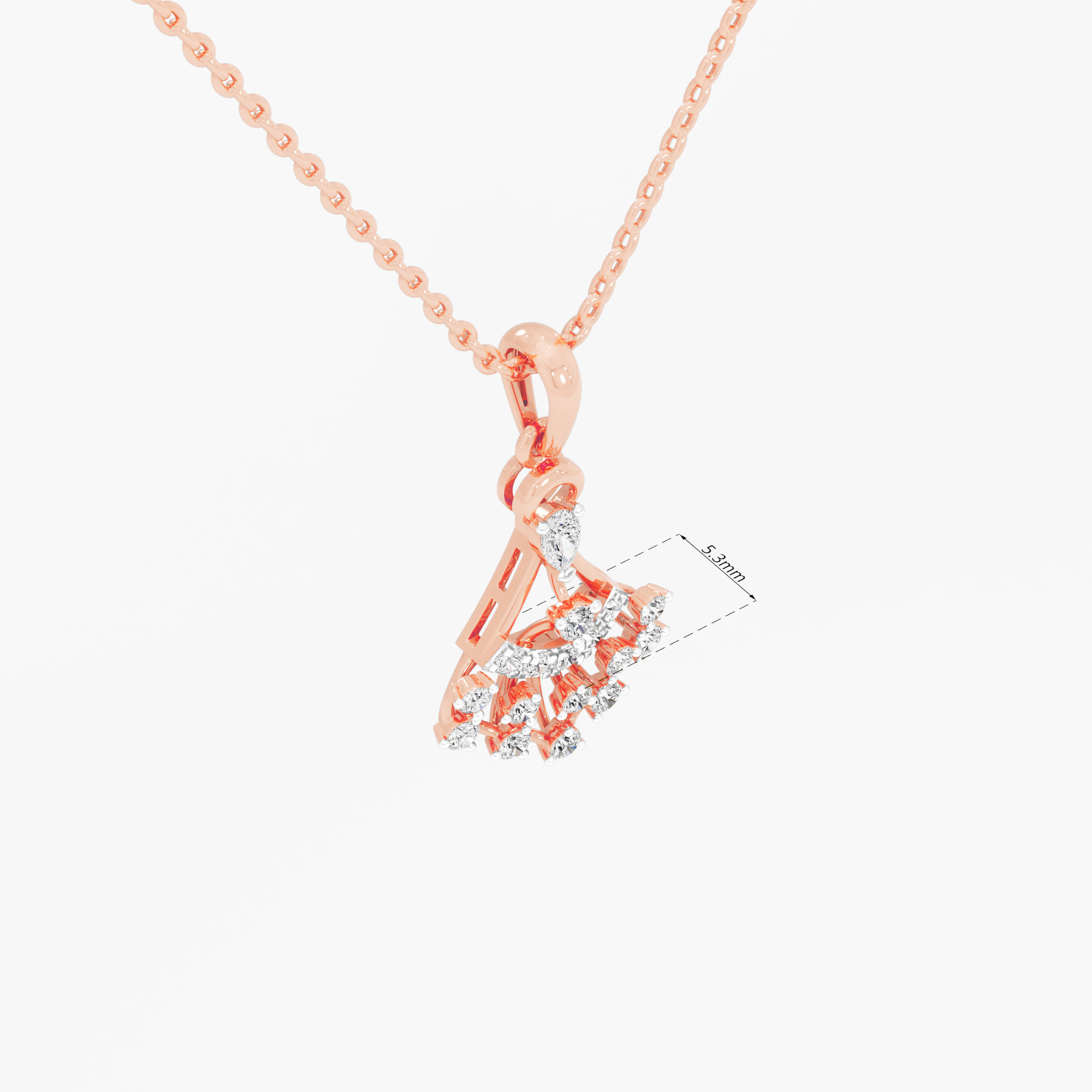 Chandelier Arc Diamond Pendants | Pendant Only in 9KT Rose Gold (Diamond Quality: FG-VVS VS)
