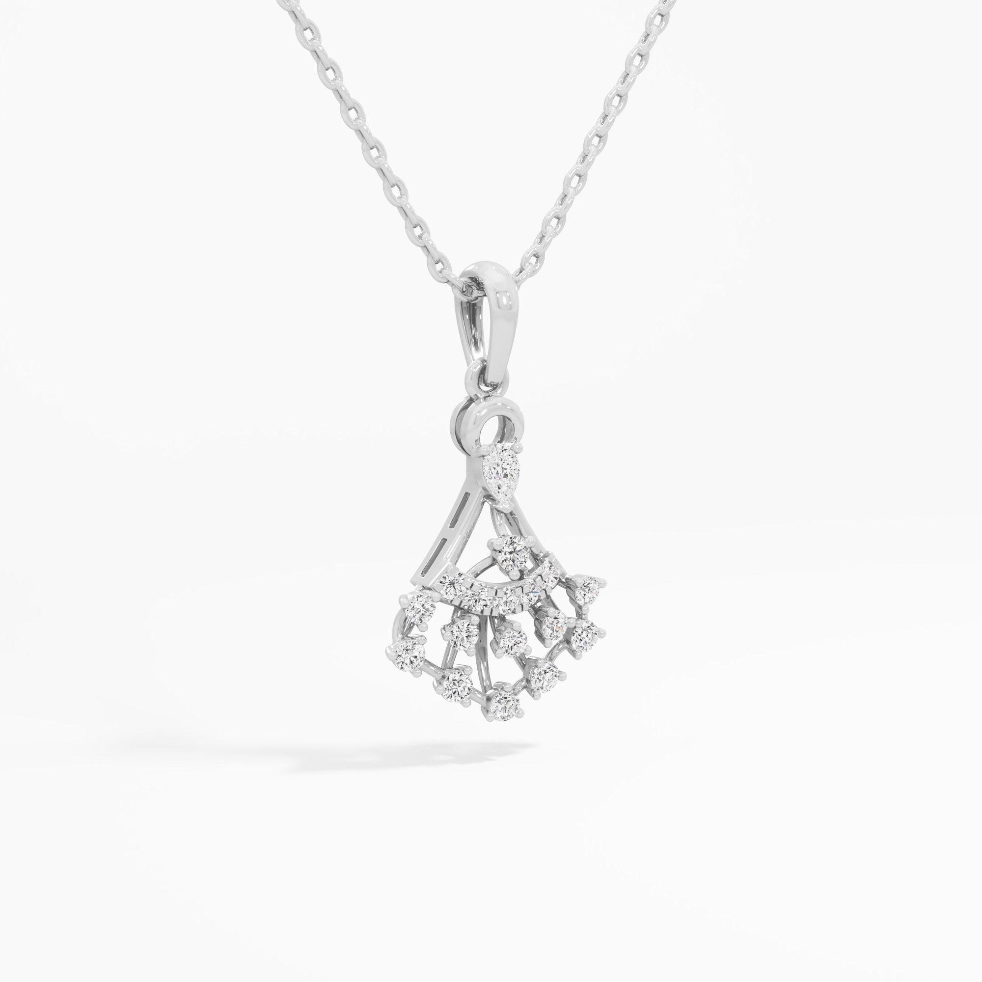 Chandelier Arc Diamond Pendants | Chain Available Separately in 9KT White Gold (Diamond Quality: FG-VVS VS)
