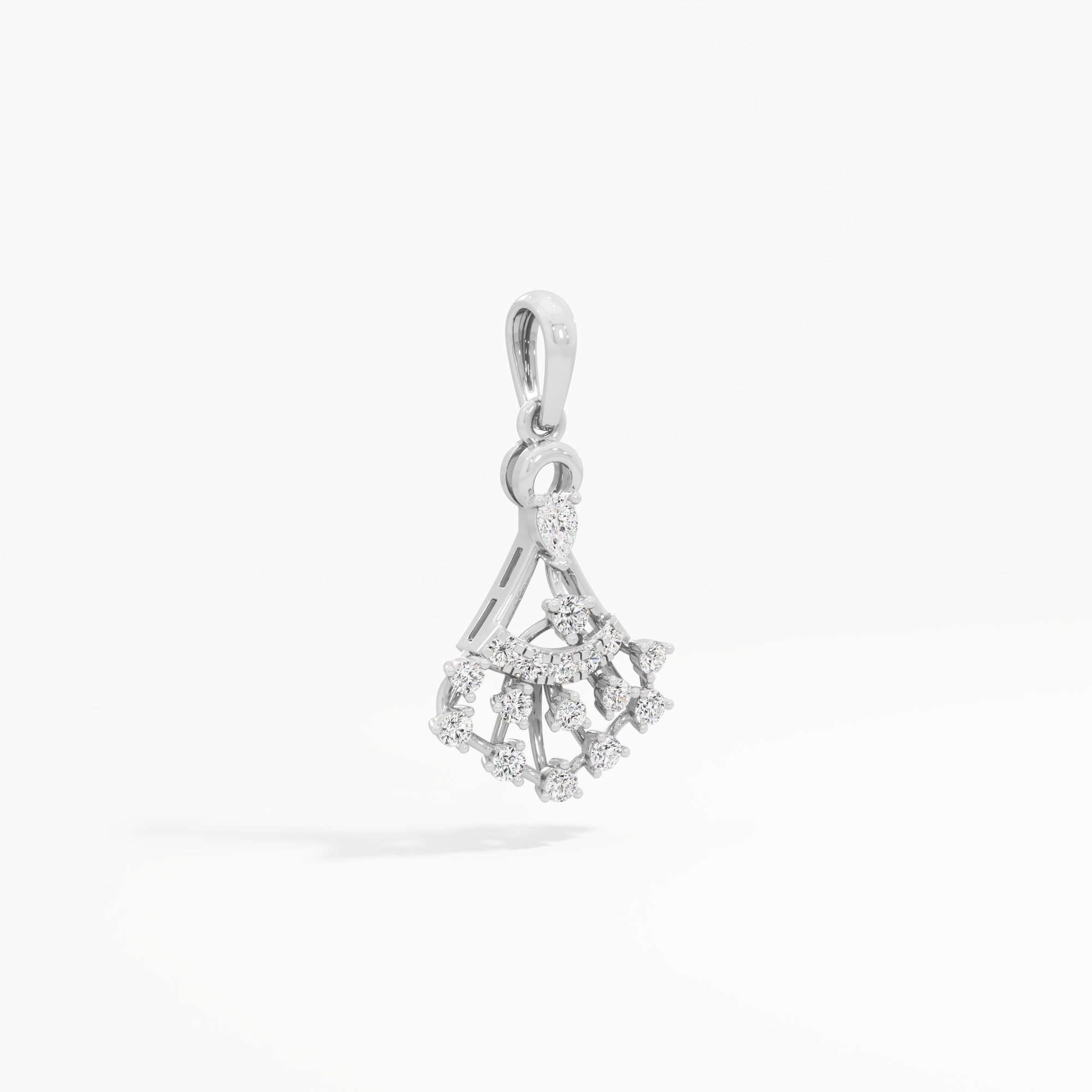 Chandelier Arc Diamond Pendants | Chain Available Separately in 9KT White Gold (Diamond Quality: FG-VVS VS)