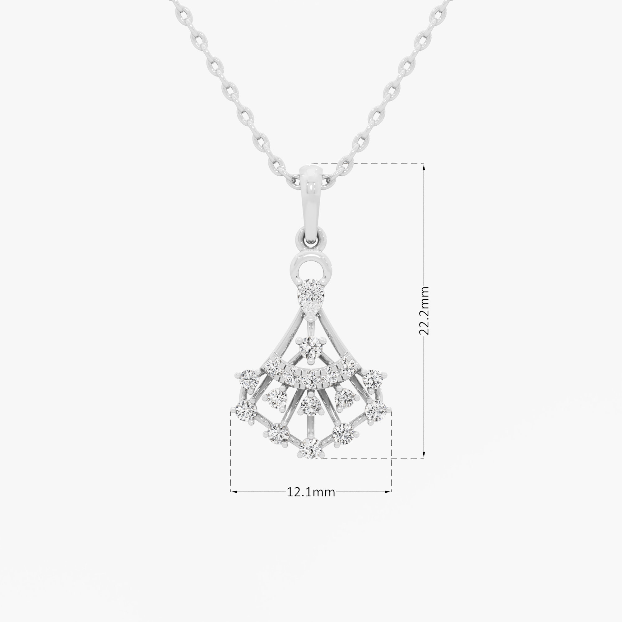 Chandelier Arc Diamond Pendants | Chain Available Separately in 9KT White Gold (Diamond Quality: FG-VVS VS)