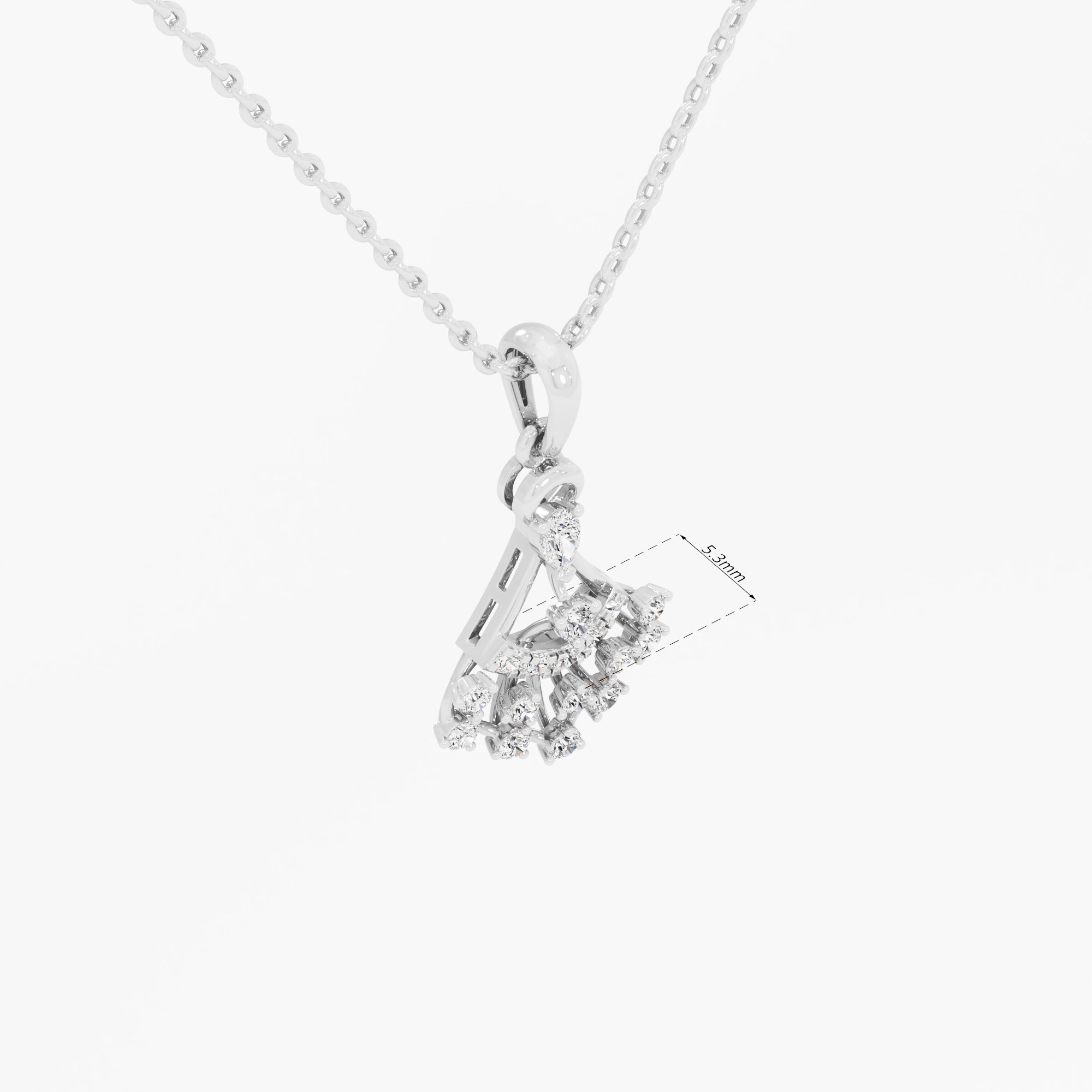 Chandelier Arc Diamond Pendants | Chain Available Separately in 9KT White Gold (Diamond Quality: FG-VVS VS)