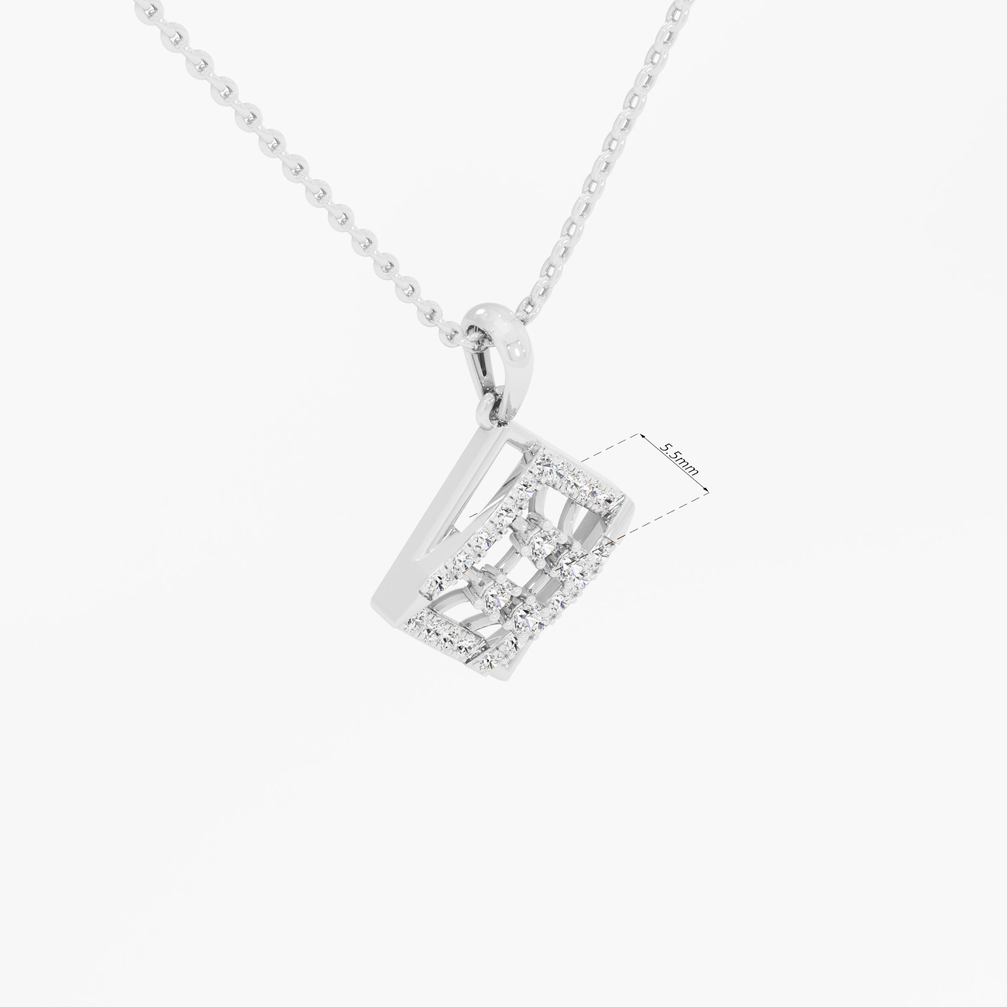 Windowpane Diamond Pendants | Chain Available Separately in 9KT White Gold (Diamond Quality: FG-VVS VS)