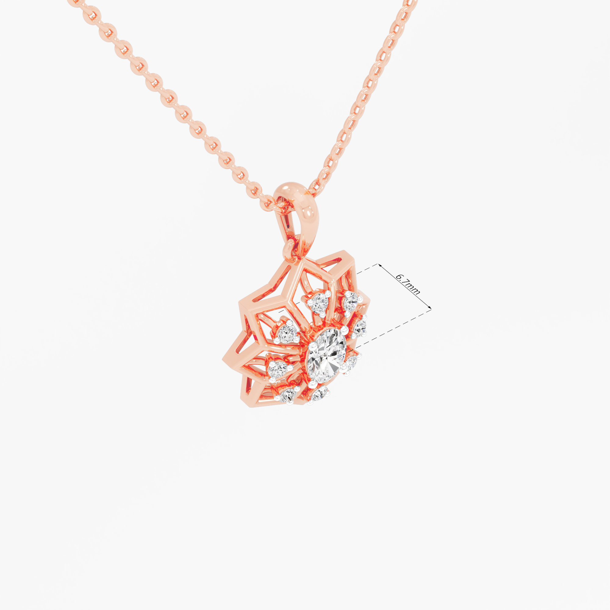 Compass Star Diamond Pendants | Pendant Only in 9KT Rose Gold (Diamond Quality: FG-VVS VS)