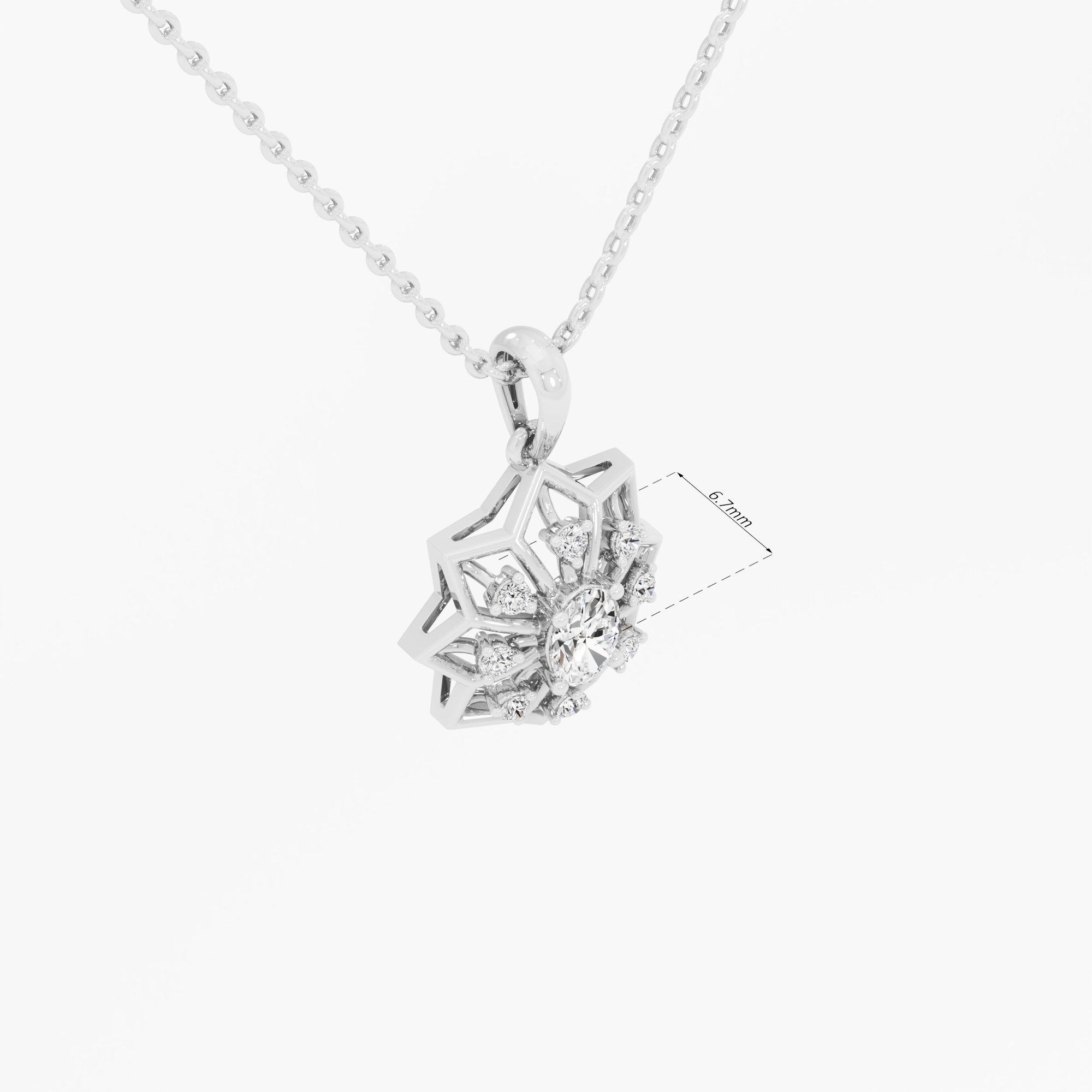 Compass Star Diamond Pendants | Chain Available Separately in 9KT White Gold (Diamond Quality: FG-VVS VS)