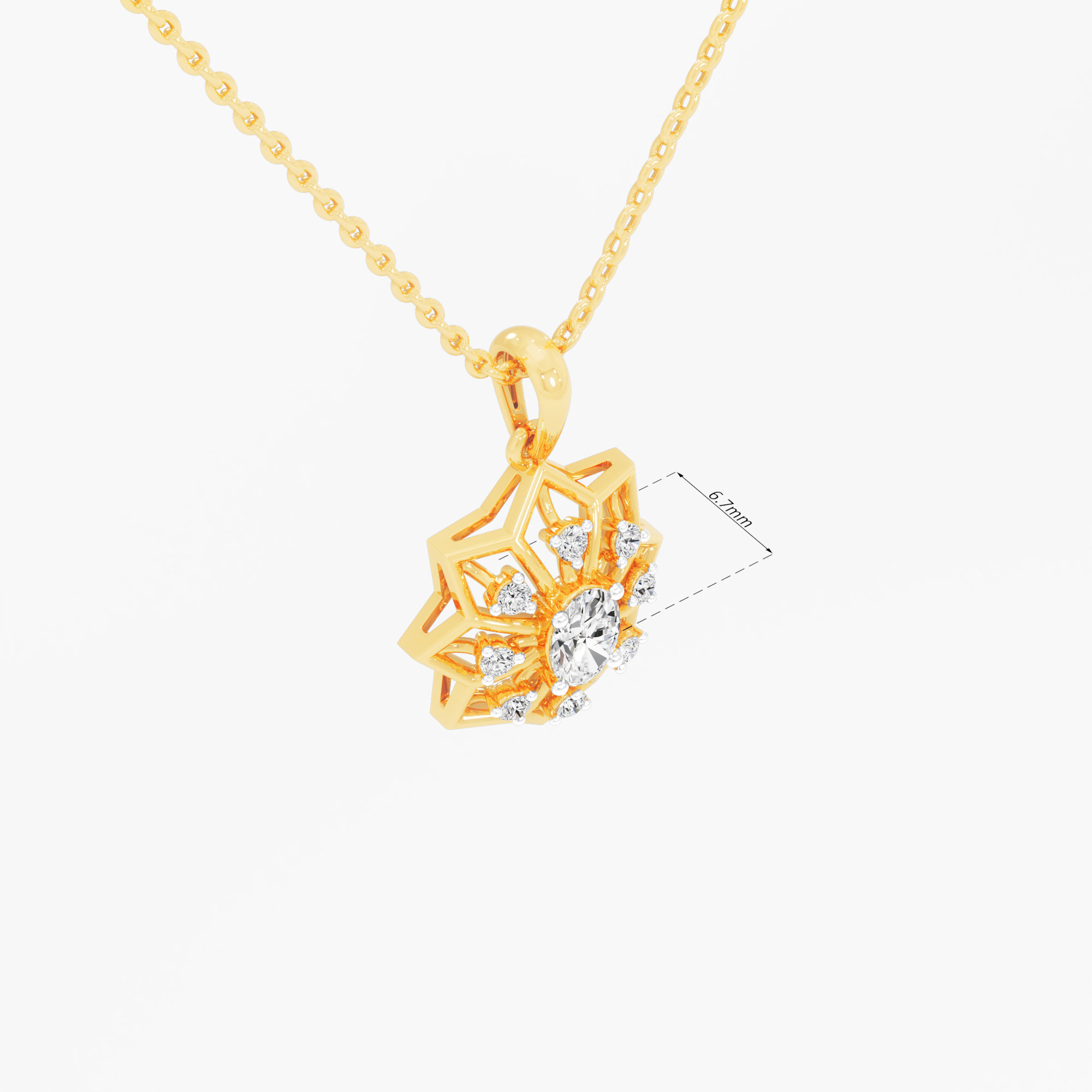 Compass Star Diamond Pendants | Individual Pendant in 9KT Yellow Gold (Diamond Quality: FG-VVS VS)