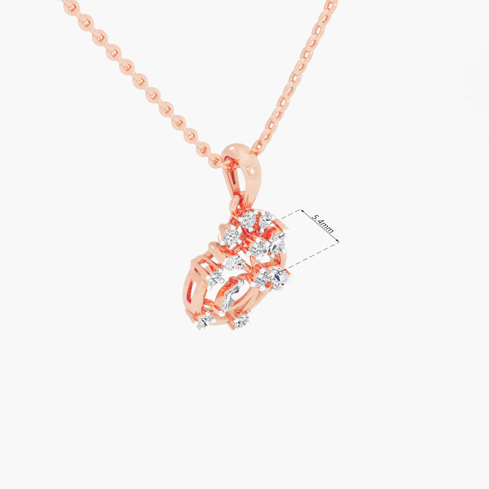 Flora Drop Diamond Pendants | Pendant Only in 9KT Rose Gold (Diamond Quality: FG-VVS VS)