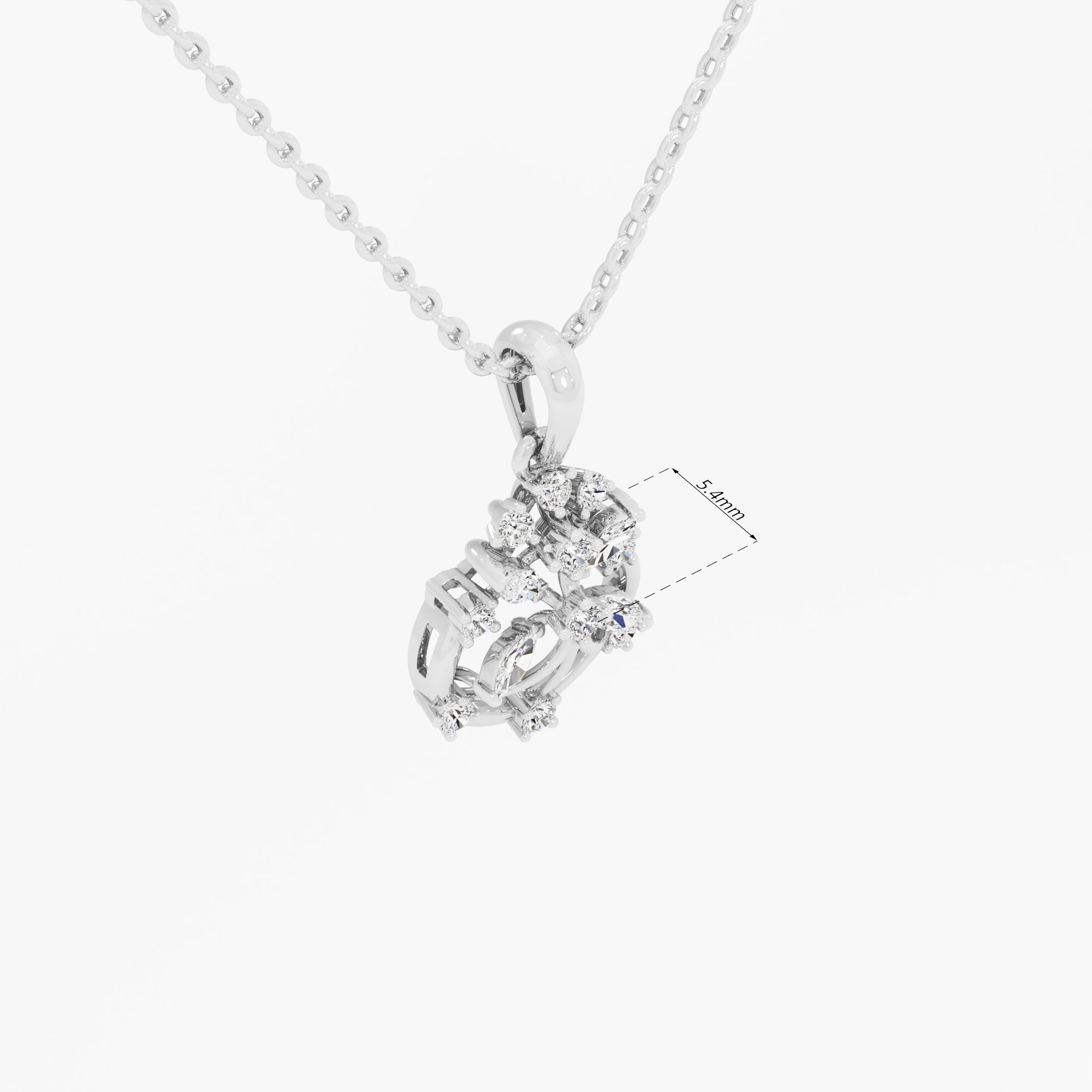 Flora Drop Diamond Pendants | Chain Available Separately in 9KT White Gold (Diamond Quality: FG-VVS VS)