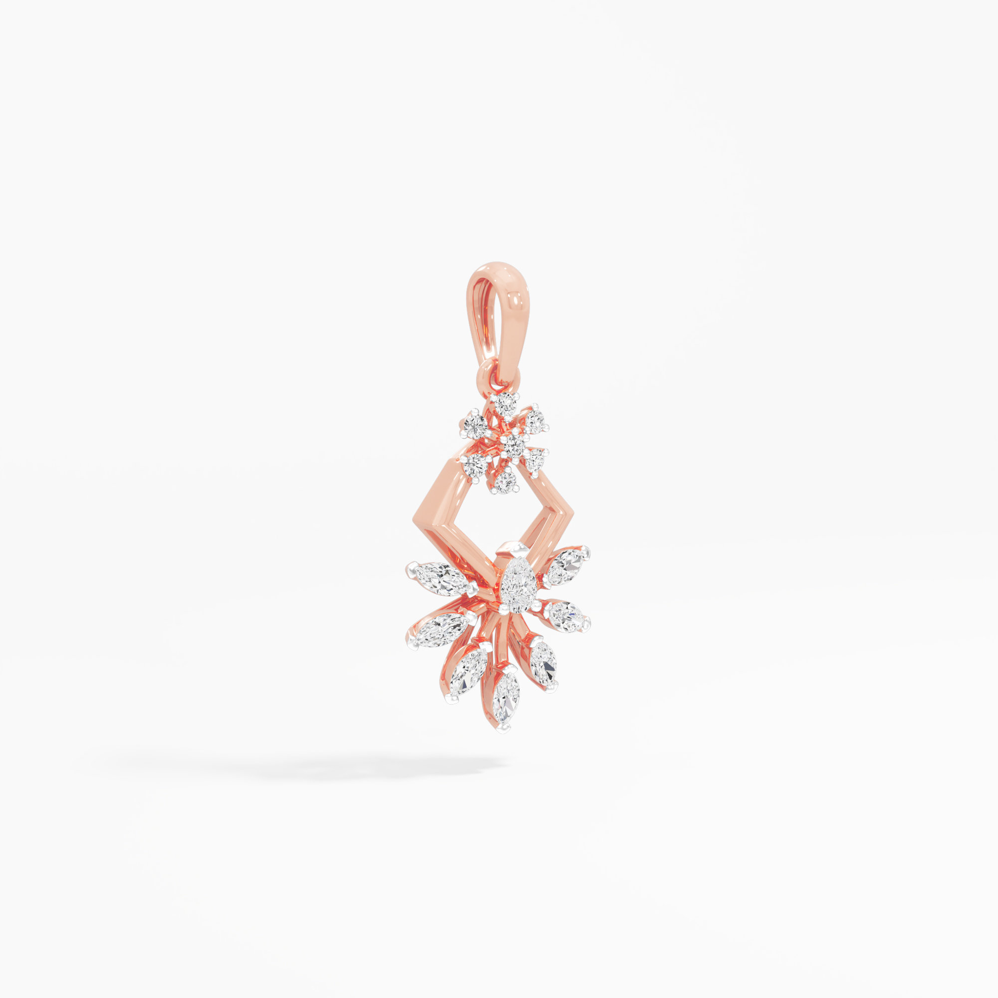 Frosted Star Diamond Pendants | Pendant Only in 9KT Rose Gold (Diamond Quality: FG-VVS VS)