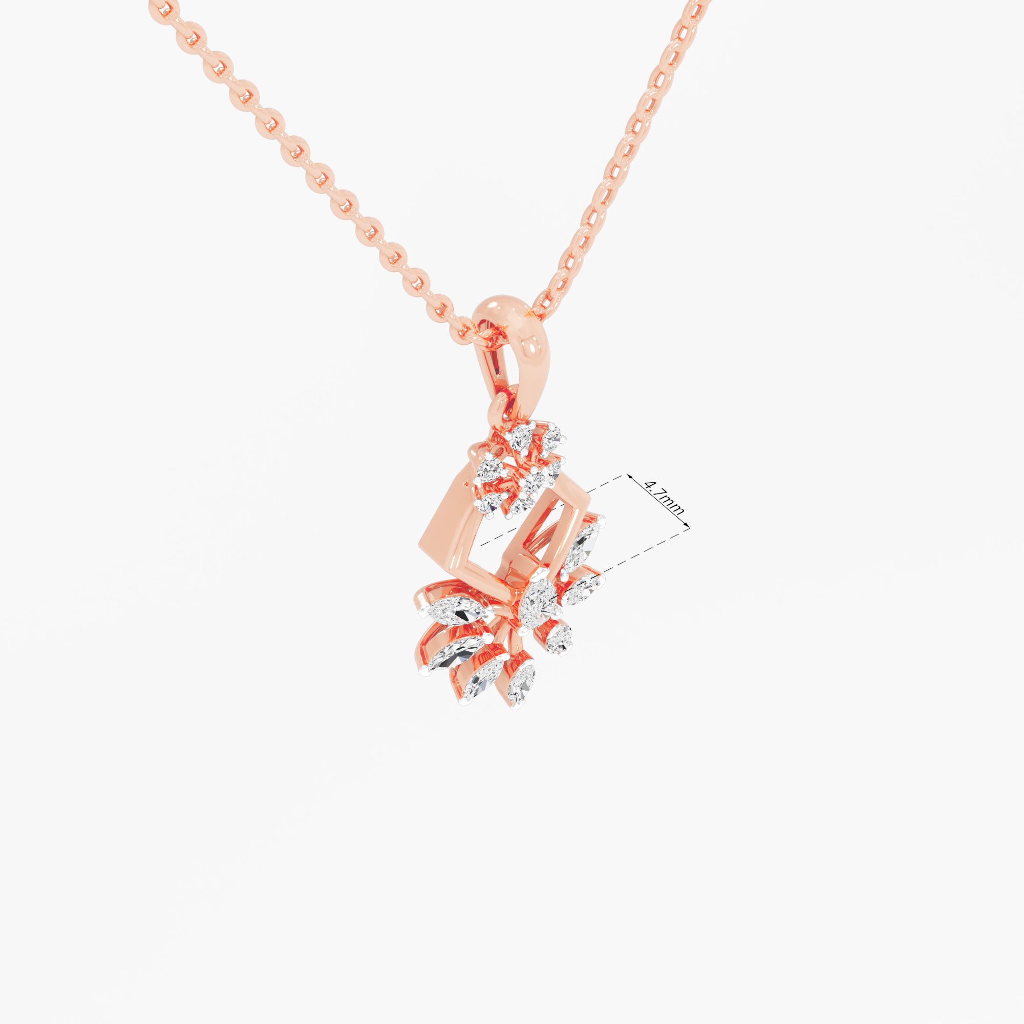 Frosted Star Diamond Pendants | Pendant Only in 9KT Rose Gold (Diamond Quality: FG-VVS VS)