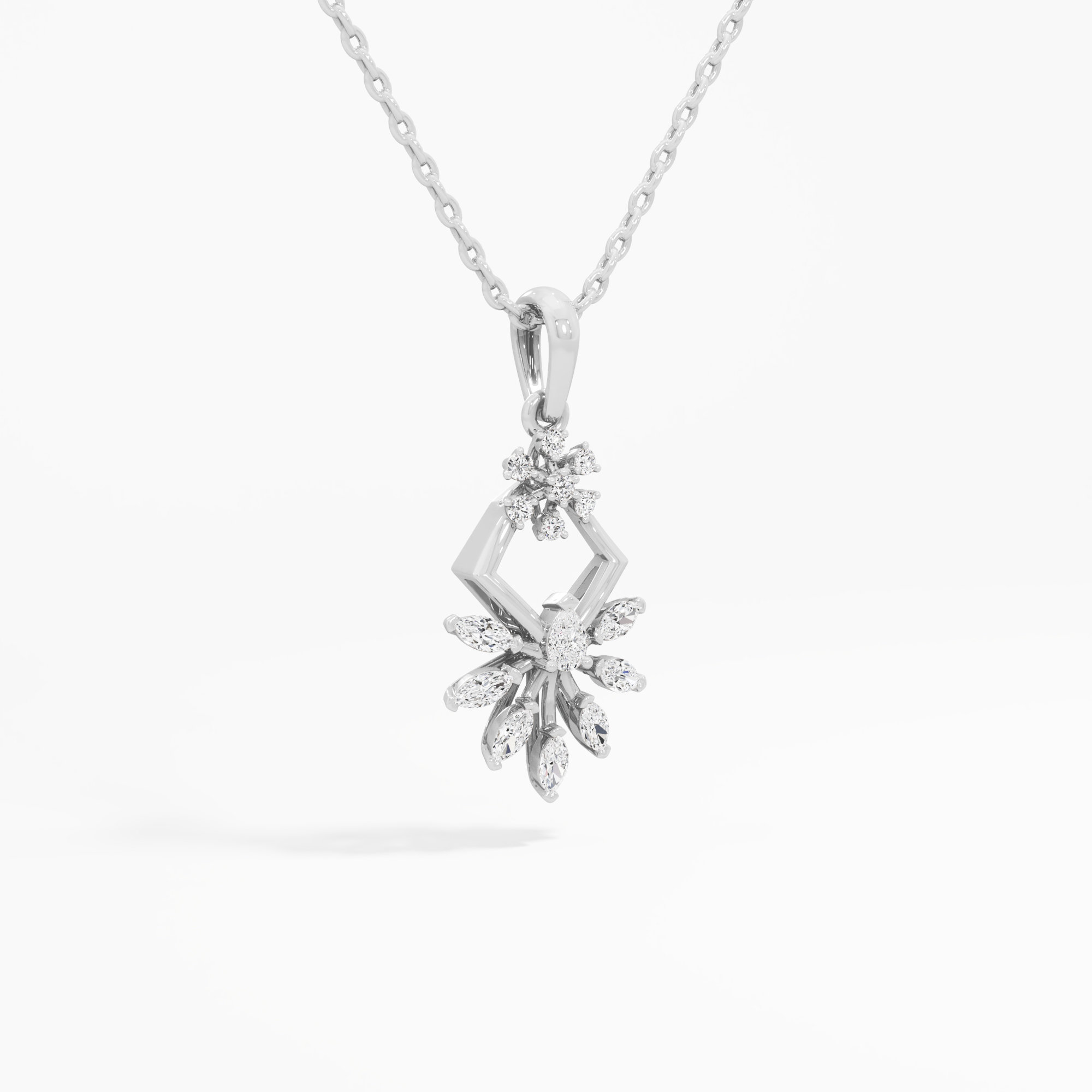 Frosted Star Diamond Pendants | Chain Available Separately in 9KT White Gold (Diamond Quality: FG-VVS VS)