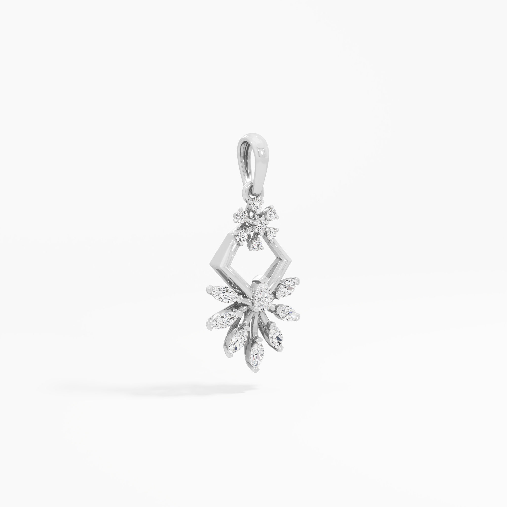 Frosted Star Diamond Pendants | Chain Available Separately in 9KT White Gold (Diamond Quality: FG-VVS VS)