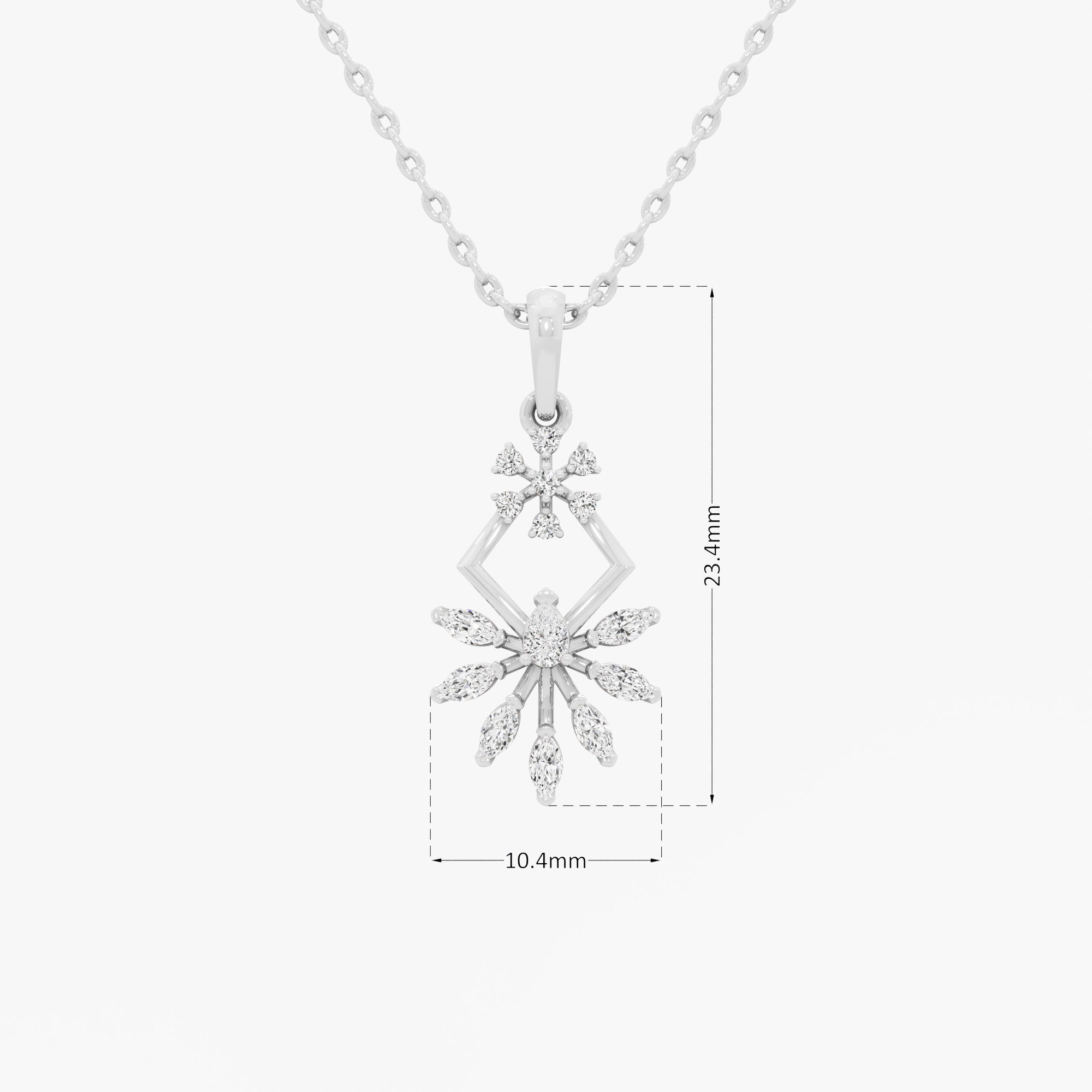 Frosted Star Diamond Pendants | Chain Available Separately in 9KT White Gold (Diamond Quality: FG-VVS VS)