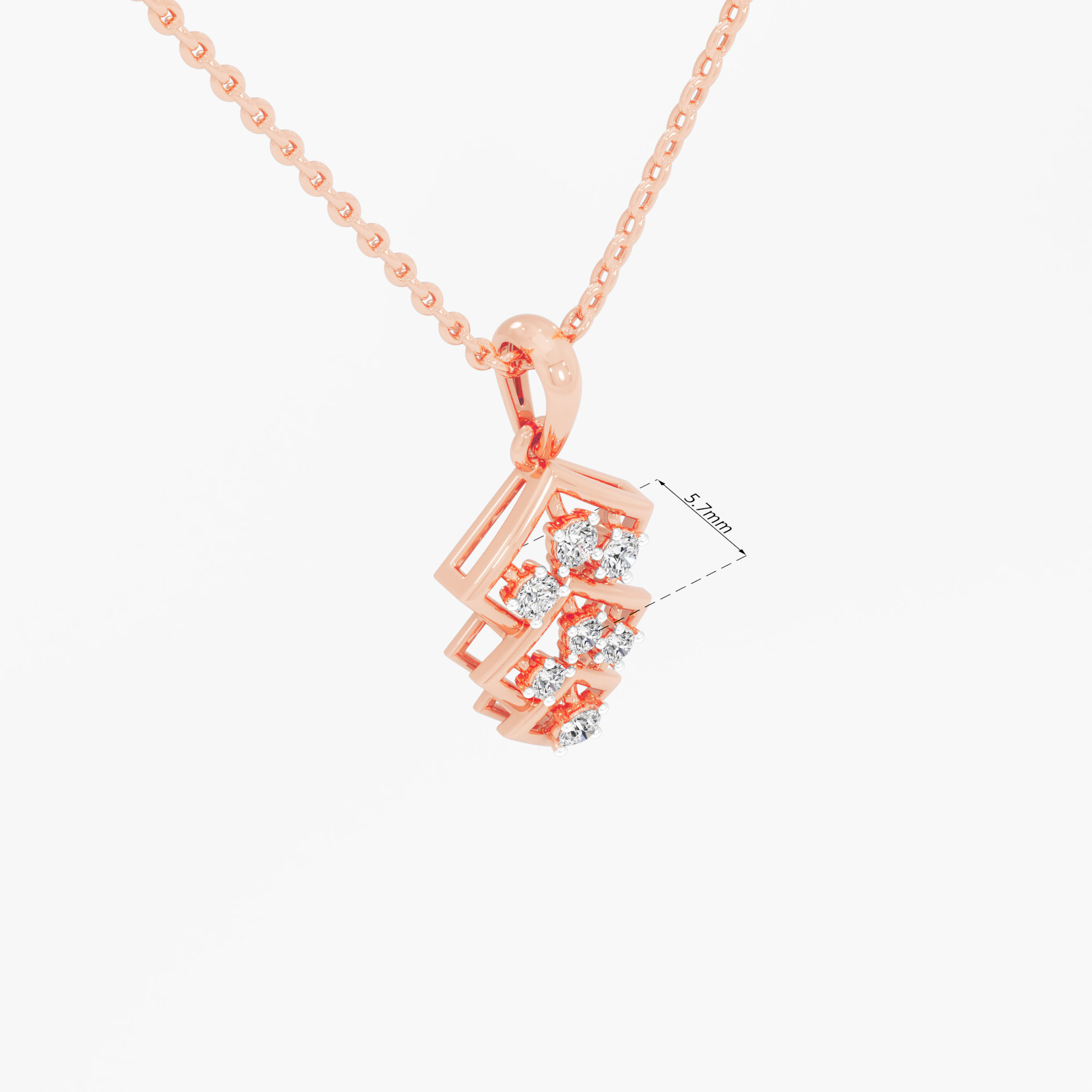 Trinity Facet Diamond Pendants | Pendant Only in 9KT Rose Gold (Diamond Quality: FG-VVS VS)