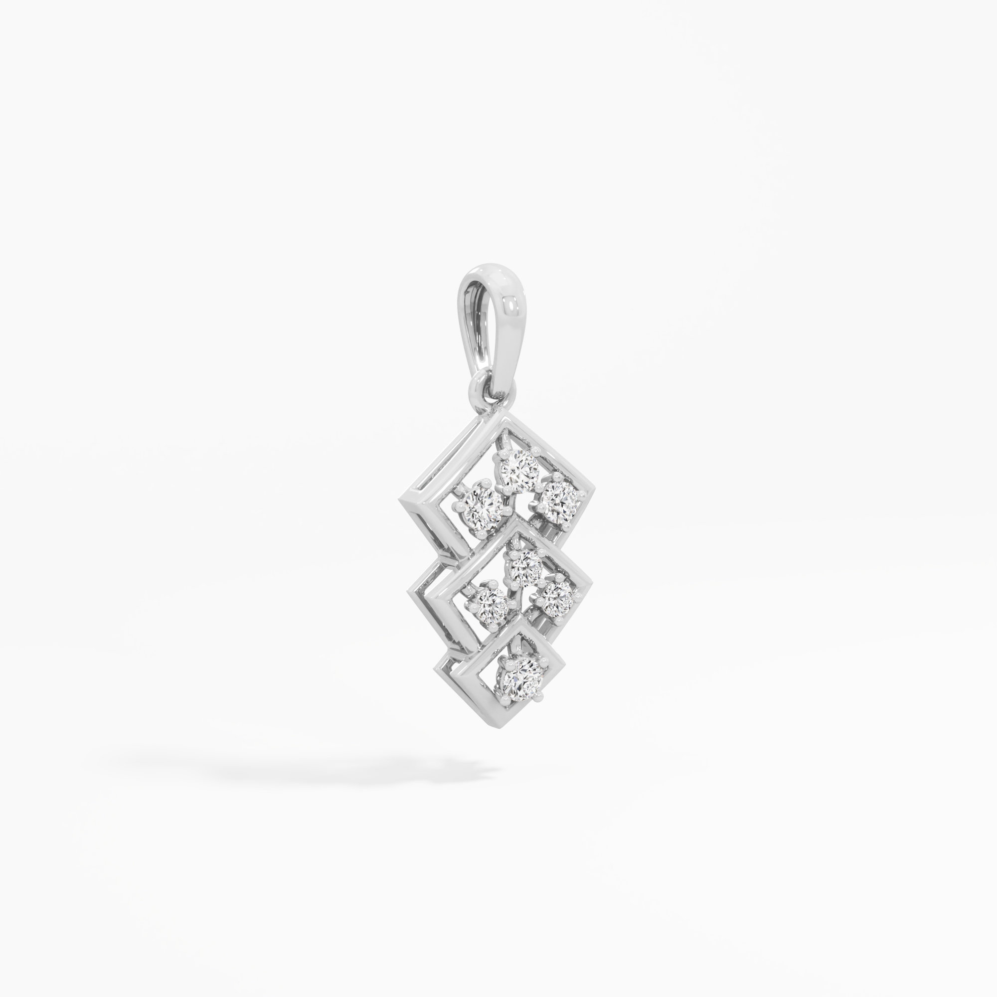 Trinity Facet Diamond Pendants | Chain Available Separately in 9KT White Gold (Diamond Quality: FG-VVS VS)