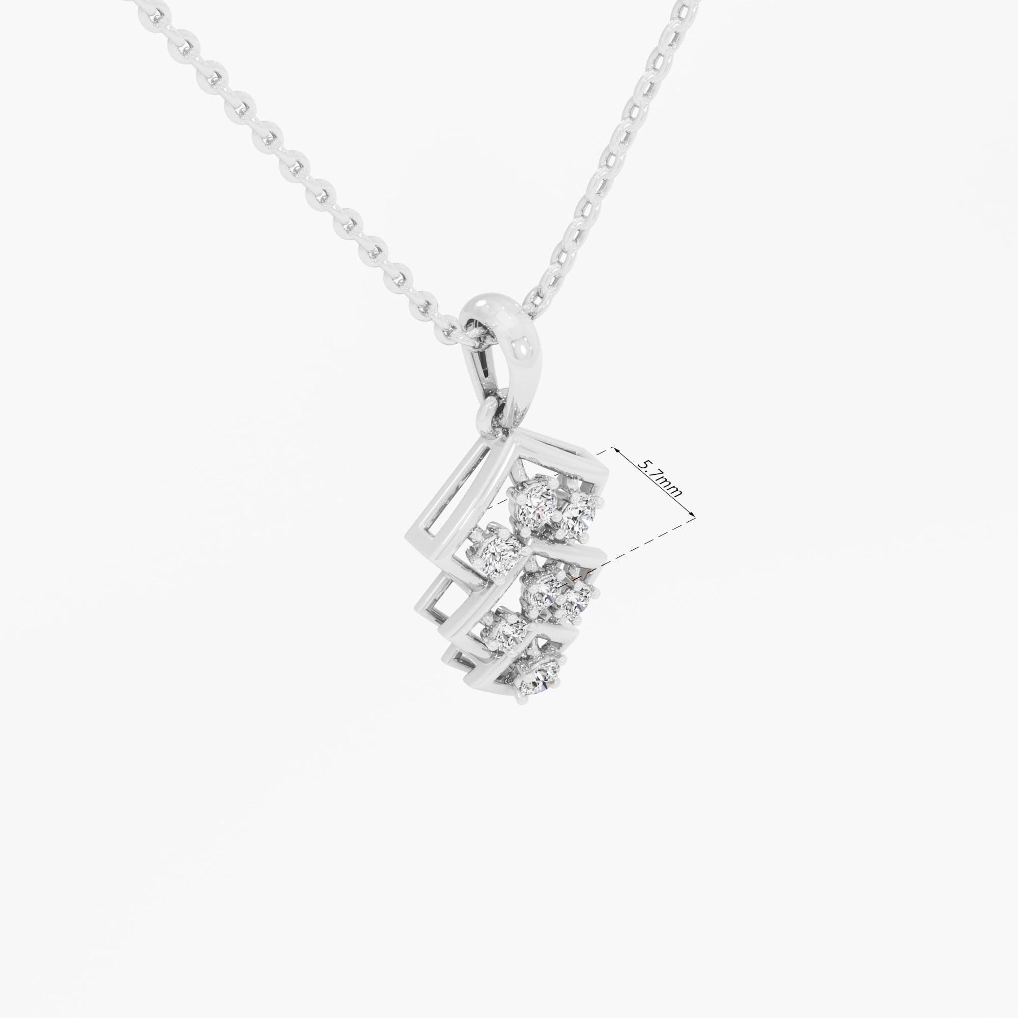 Trinity Facet Diamond Pendants | Chain Available Separately in 9KT White Gold (Diamond Quality: FG-VVS VS)